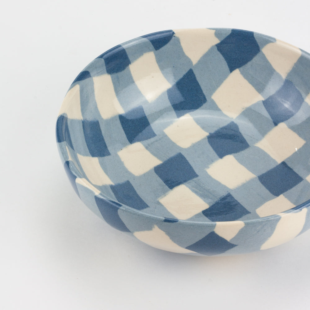 Blue & White Gingham Small Bowl