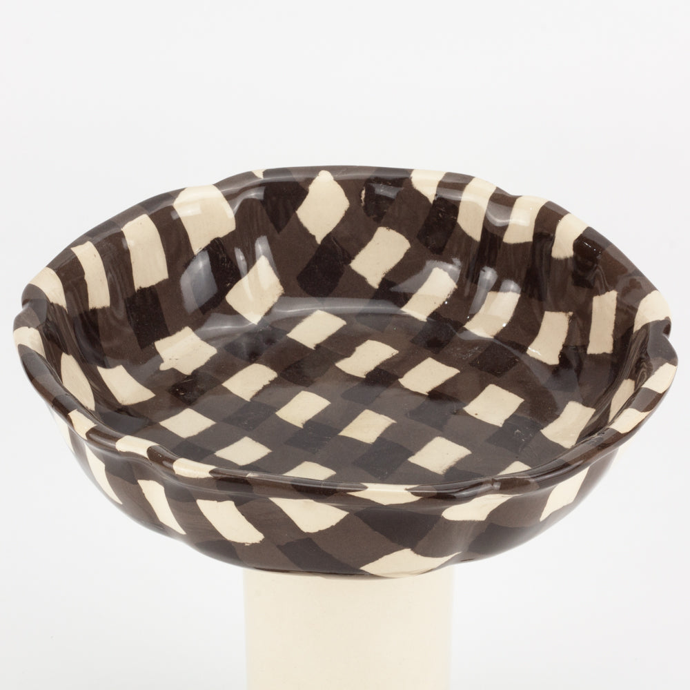 Brown & White Gingham Tall Chalice