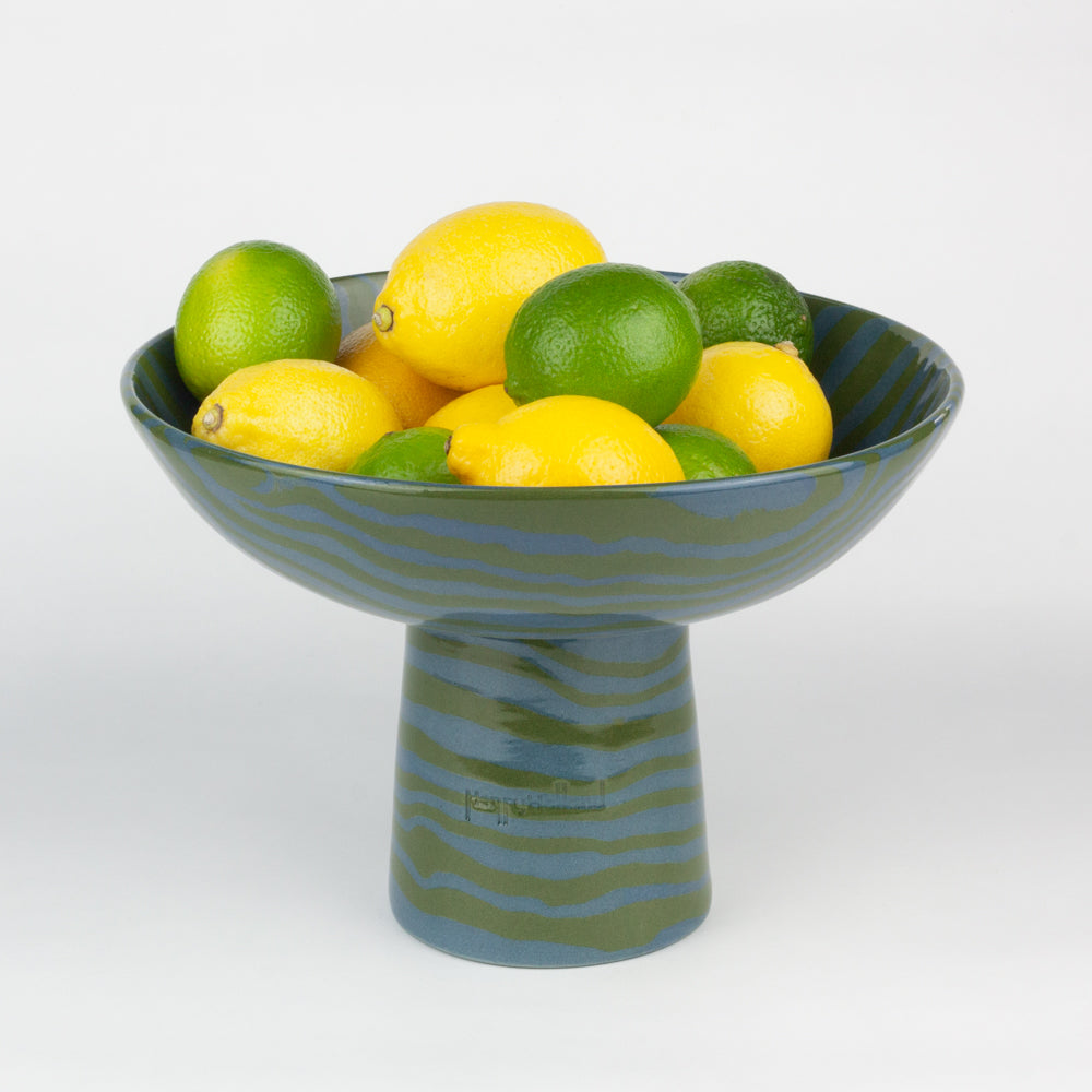 Green & Blue Medium Marble Chalice Bowl
