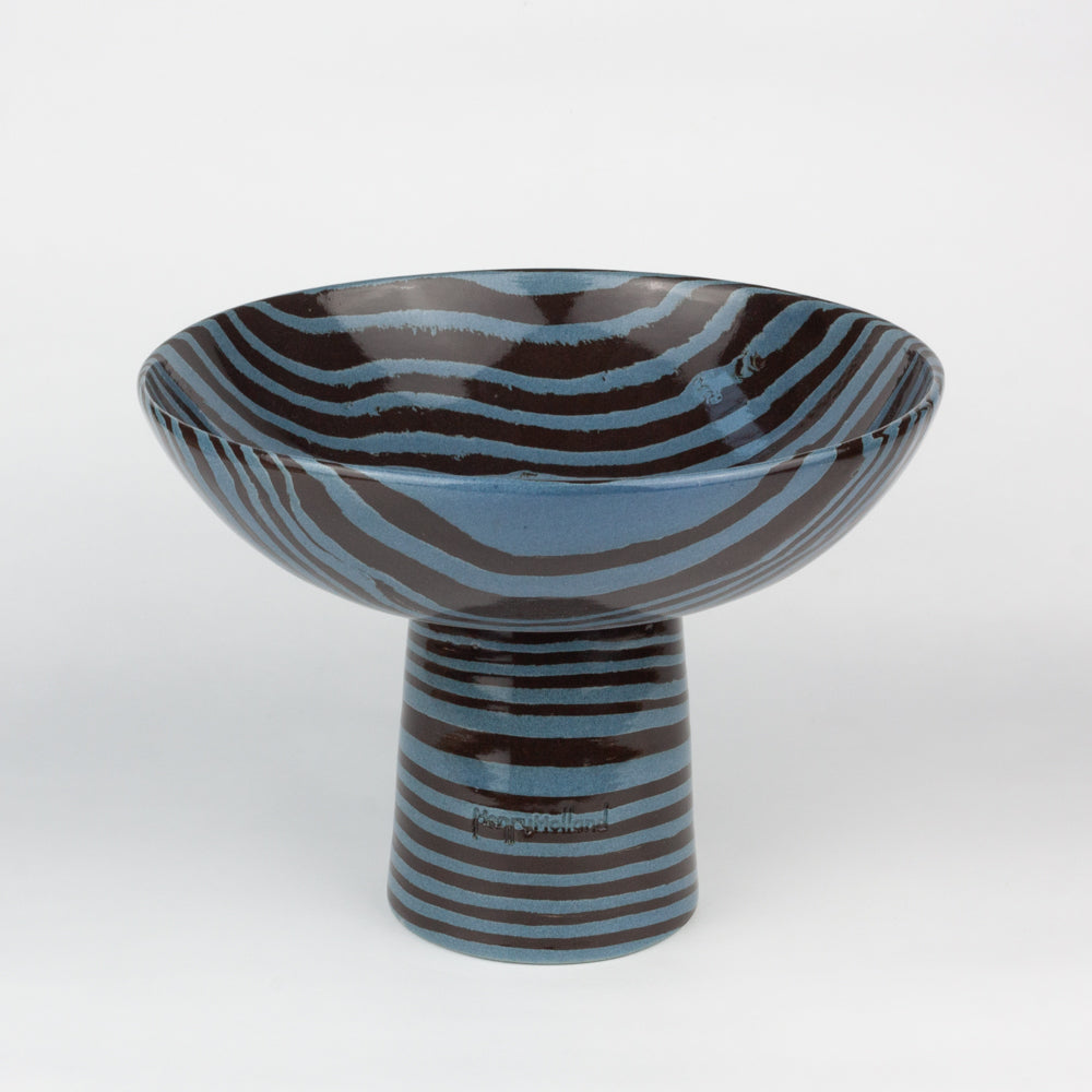 Blue & Brown Medium Marble Chalice Bowl