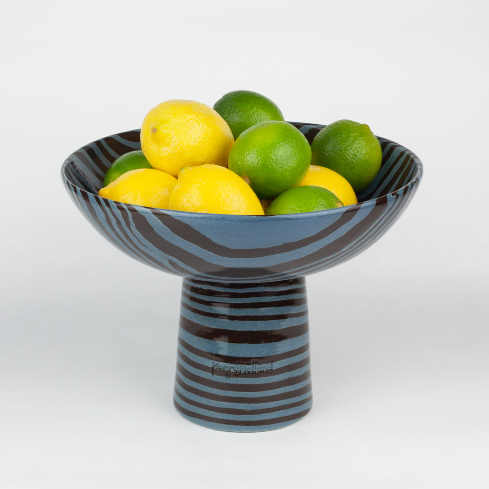 Blue & Brown Medium Marble Chalice Bowl