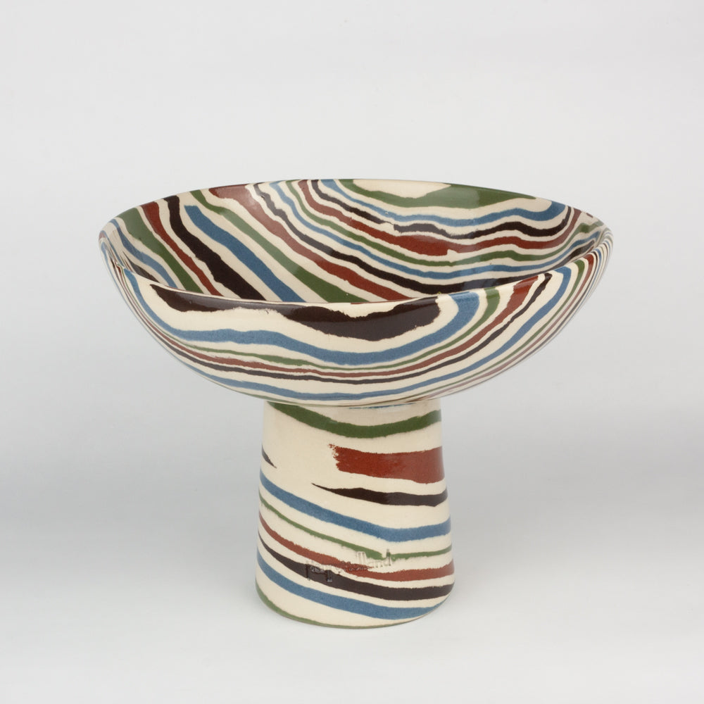 Five Multi-Colour Medium Marble Chalice Bowl