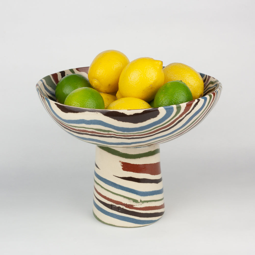Five Multi-Colour Medium Marble Chalice Bowl