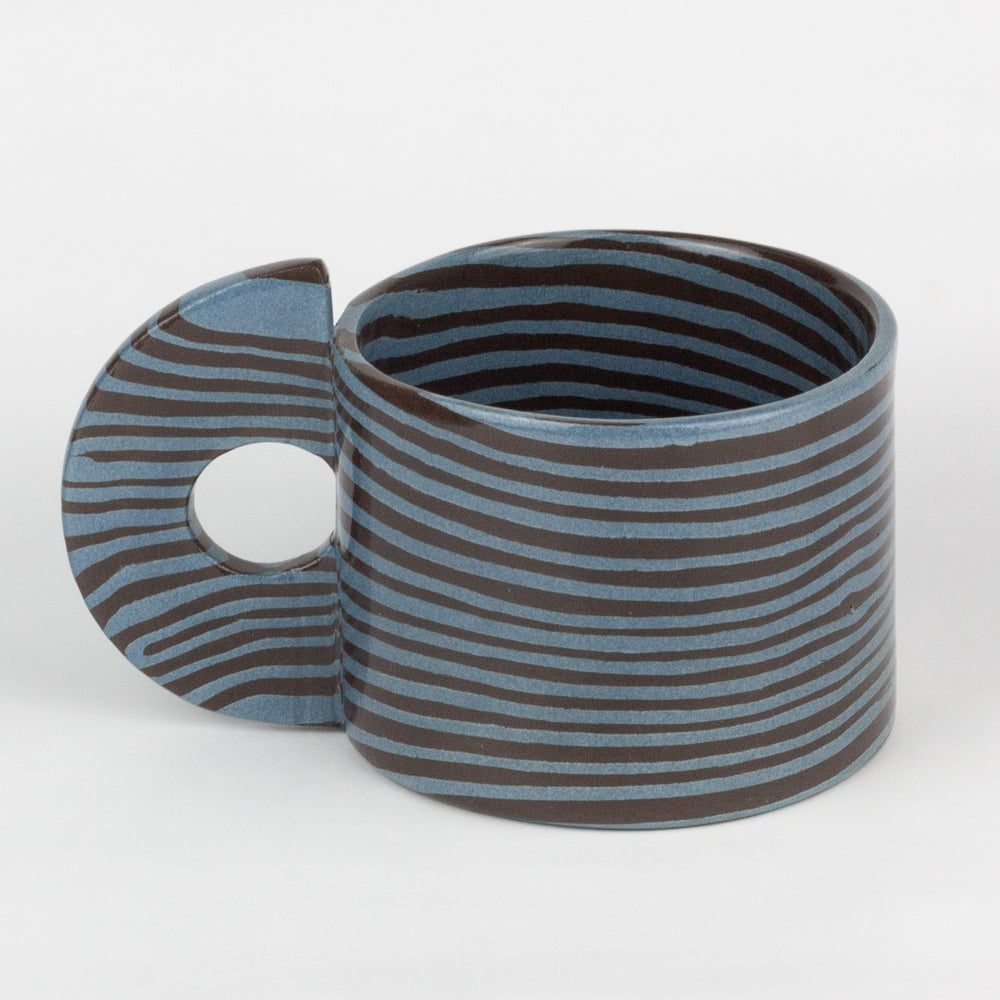 Blue & Brown Large Marble Mug