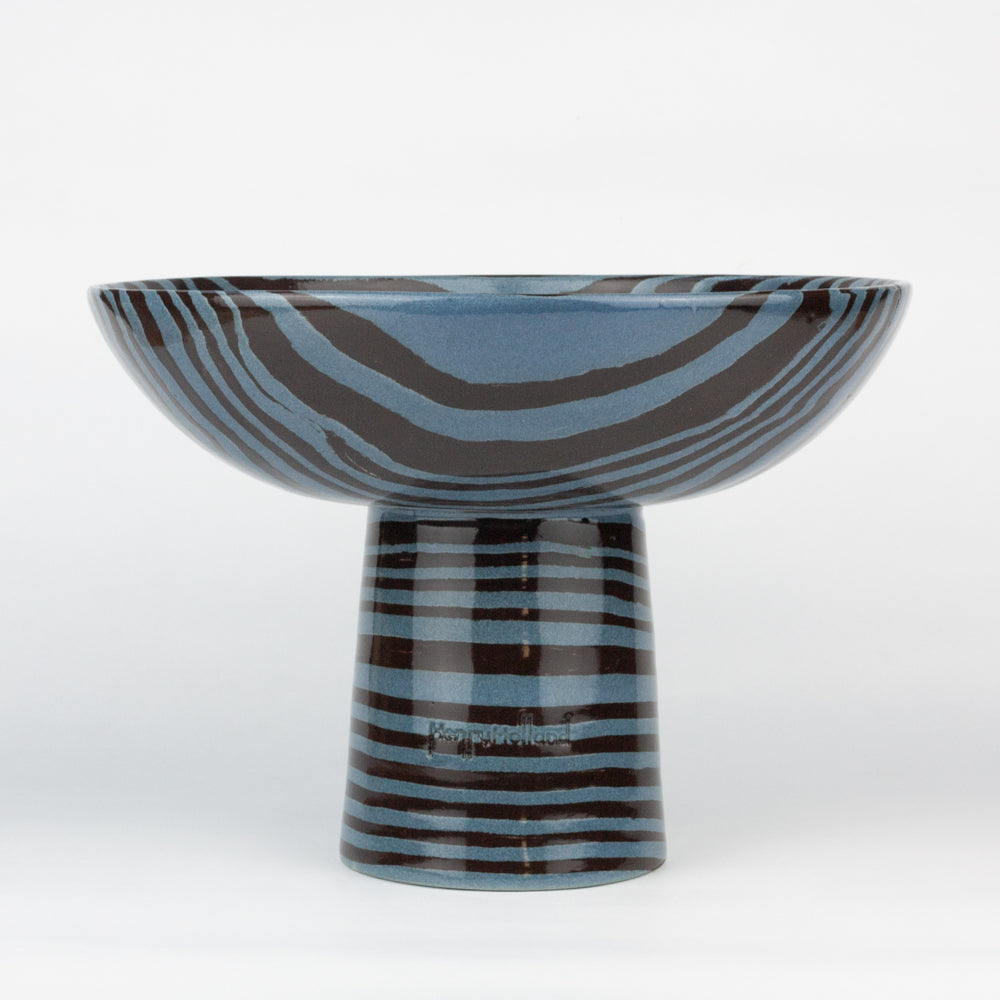 Blue & Brown Medium Marble Chalice Bowl