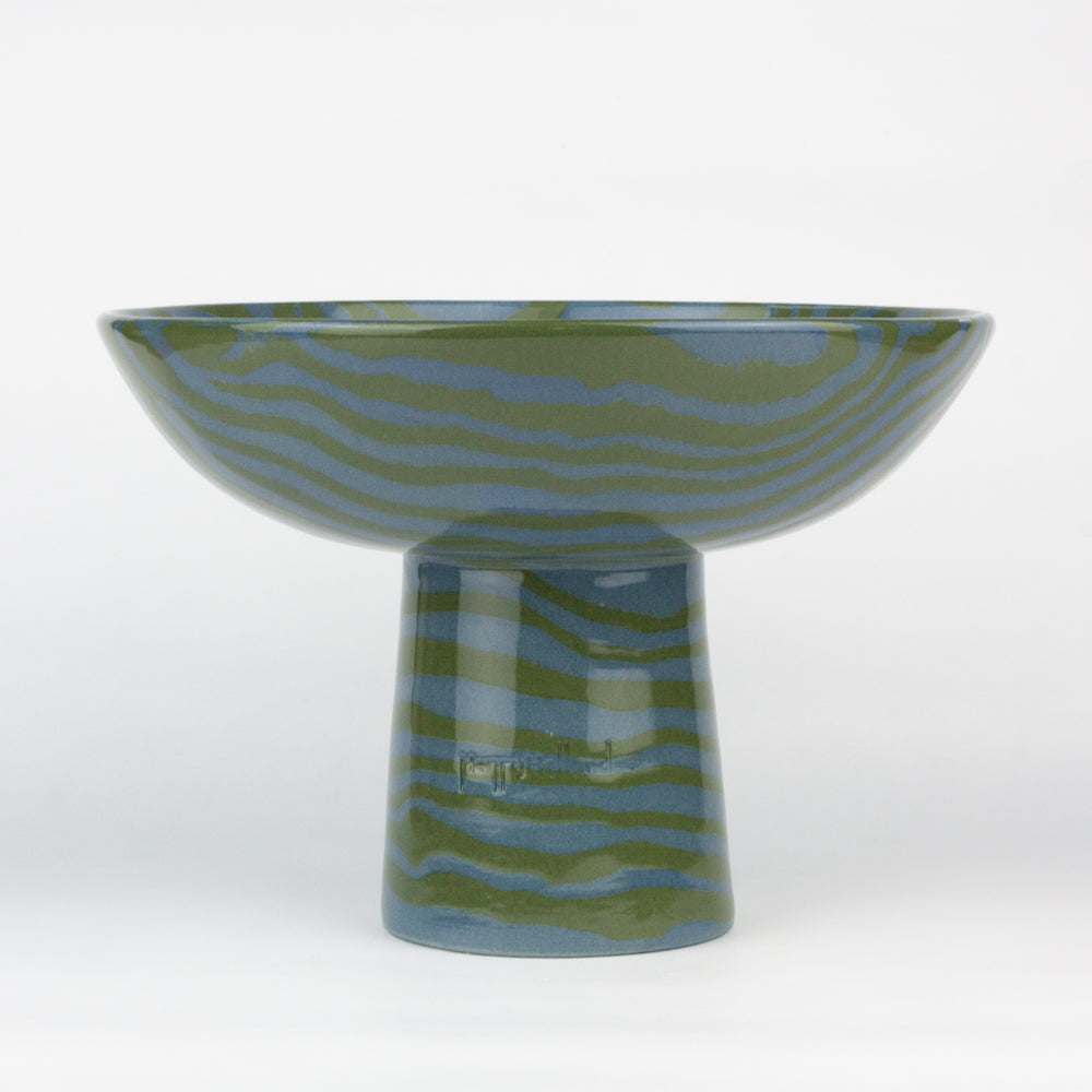 Green & Blue Medium Marble Chalice Bowl