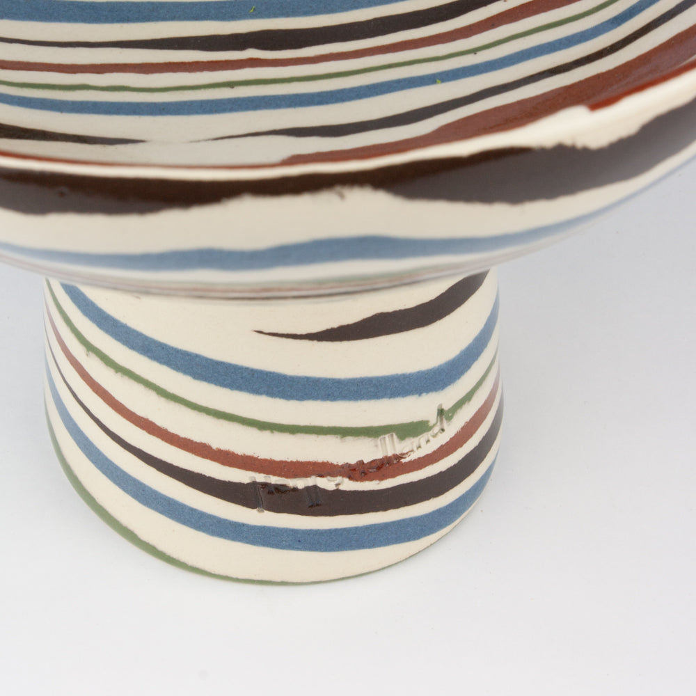 Five Multi-Colour Medium Marble Chalice Bowl
