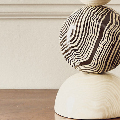 Edison Bi-Colour Brown & Oatmeal Marble Table Lamp