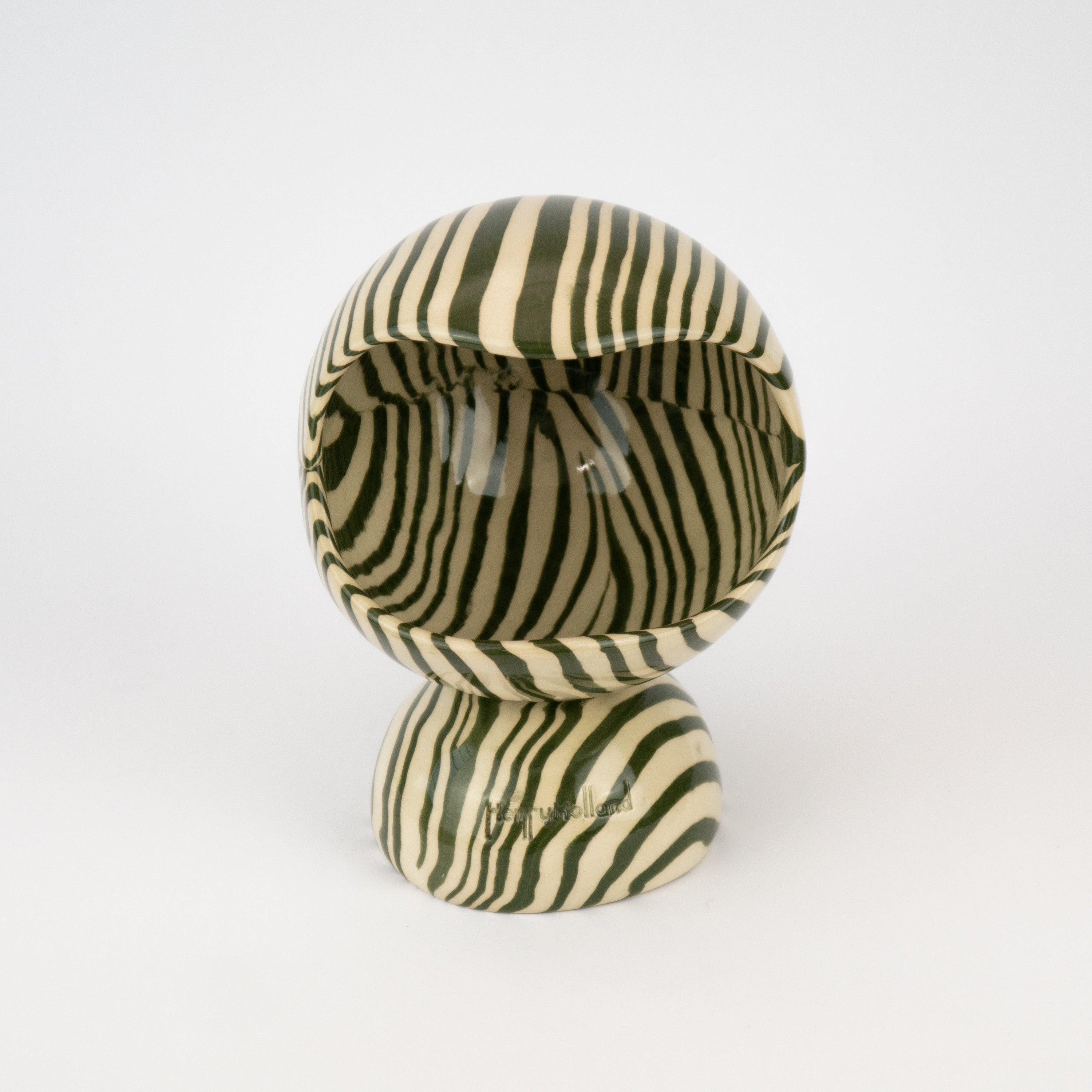 Green & White Marble Marble Salt Pig