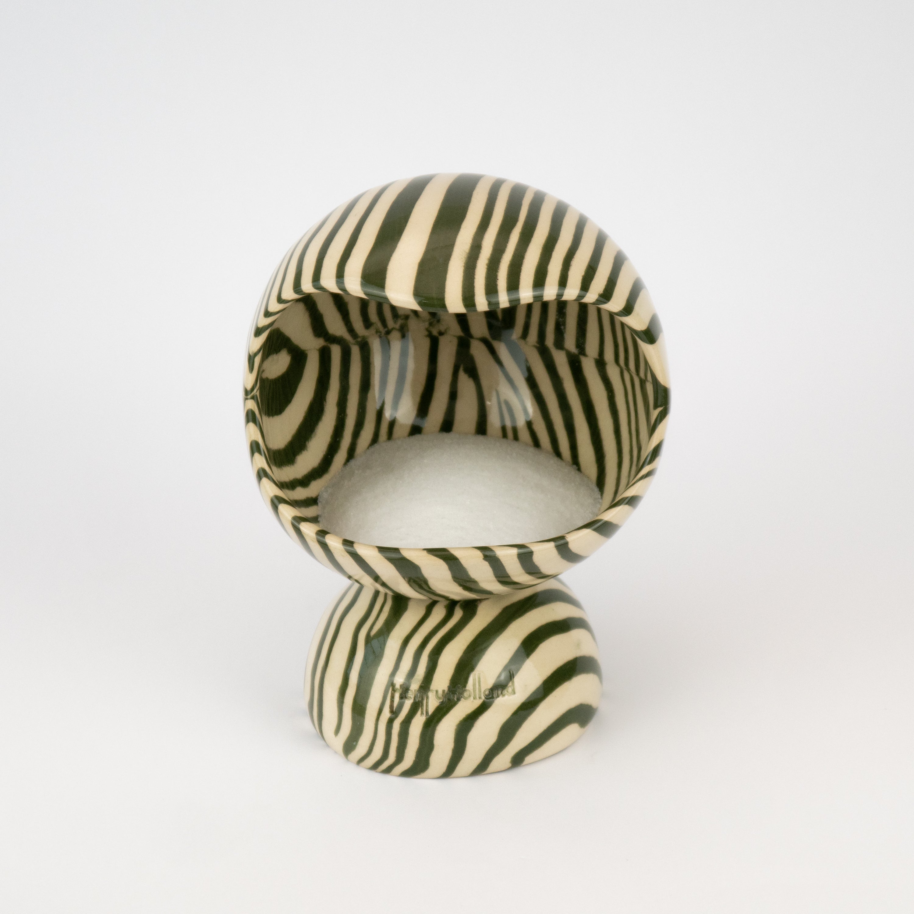 Green & White Marble Marble Salt Pig