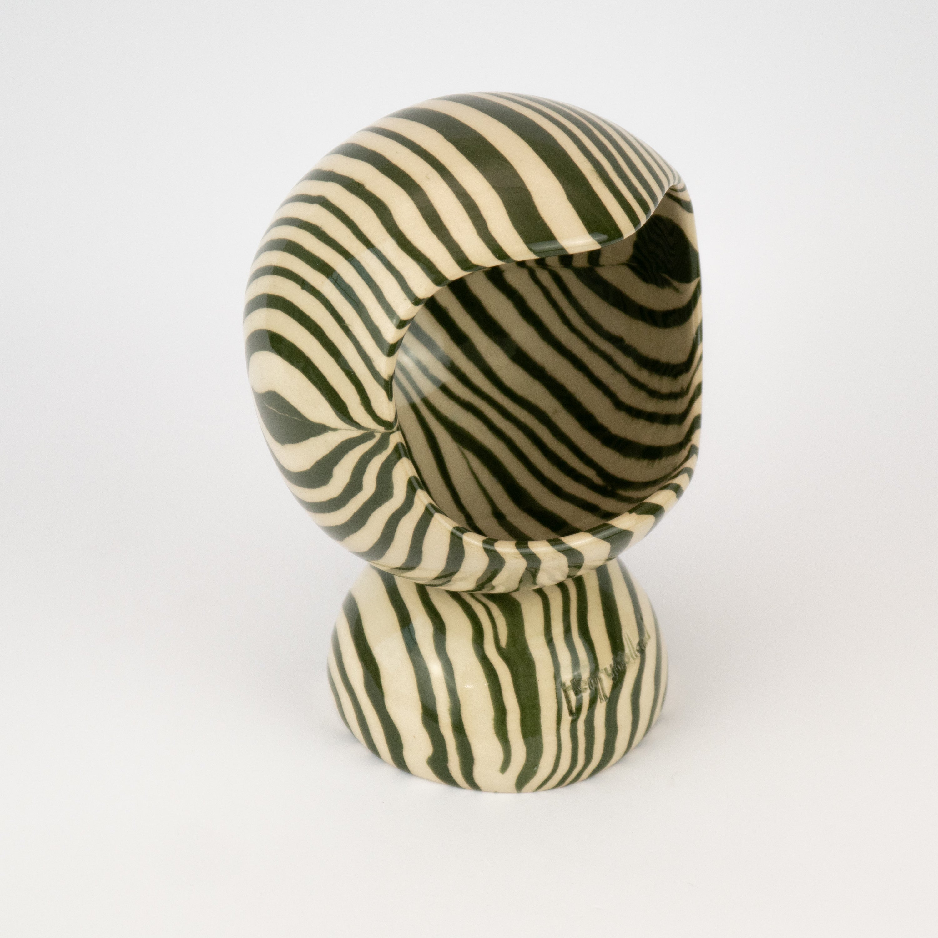 Green & White Marble Marble Salt Pig