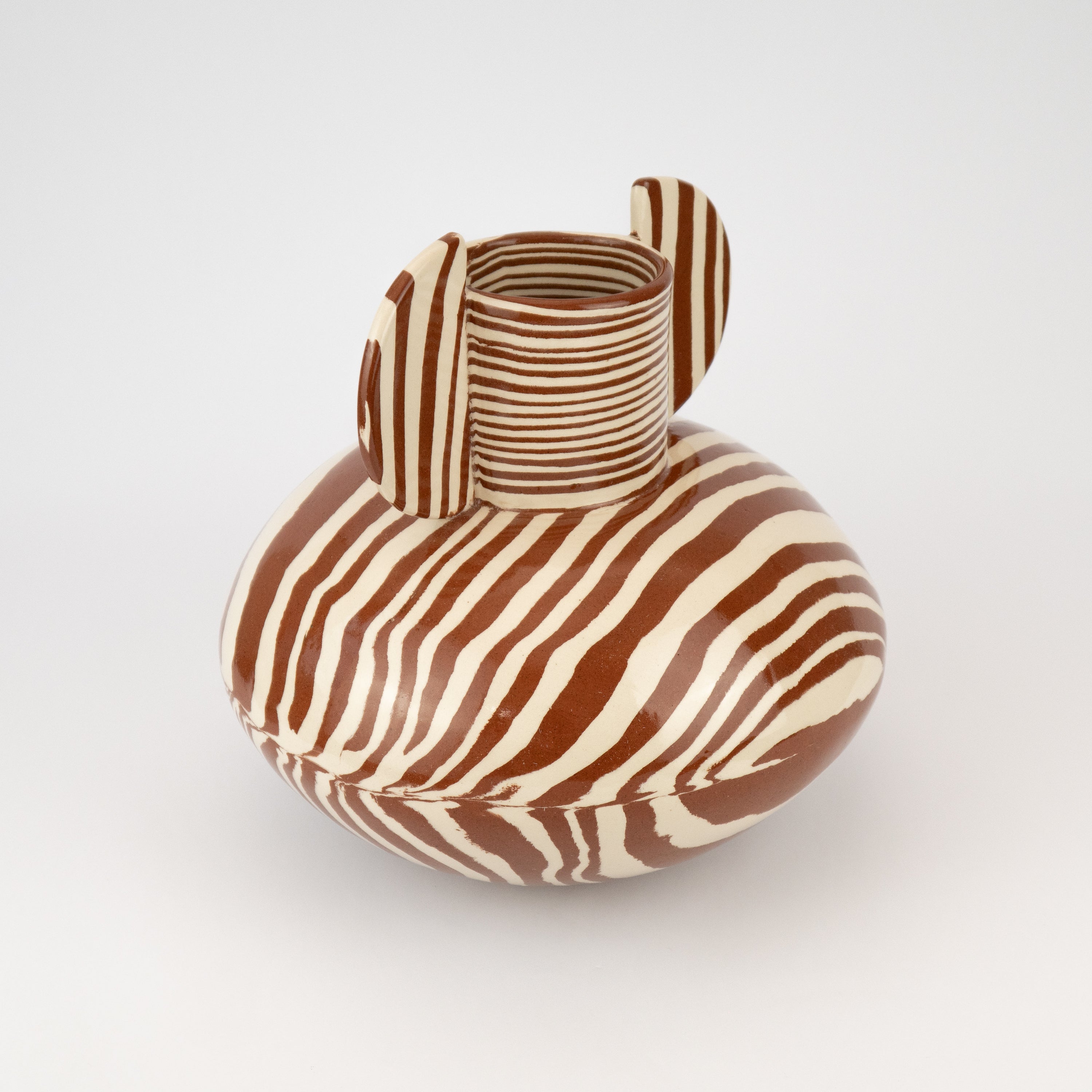 Terracotta & White Marble Tudor Vase