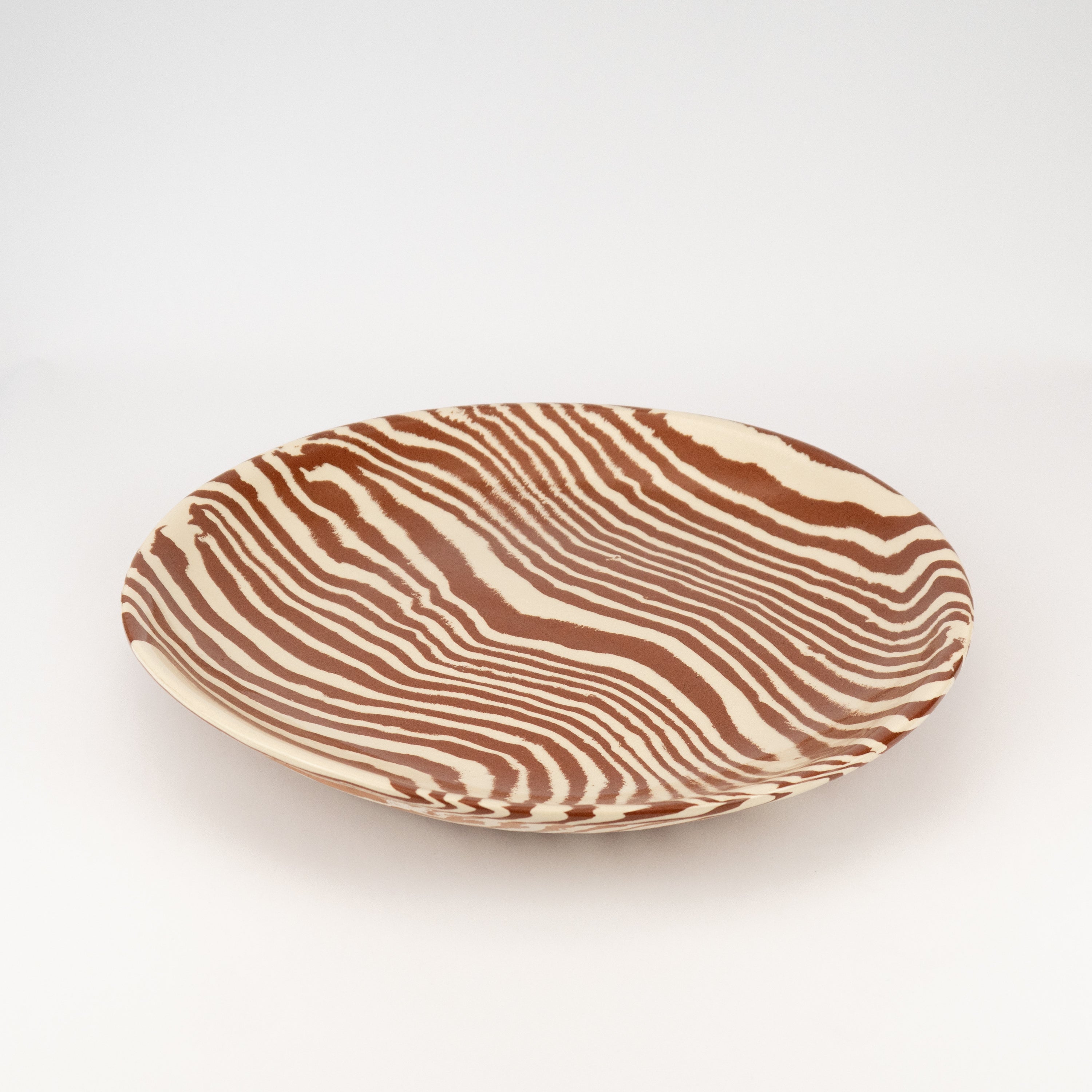 Extra Large Terracotta & White Serving Platter