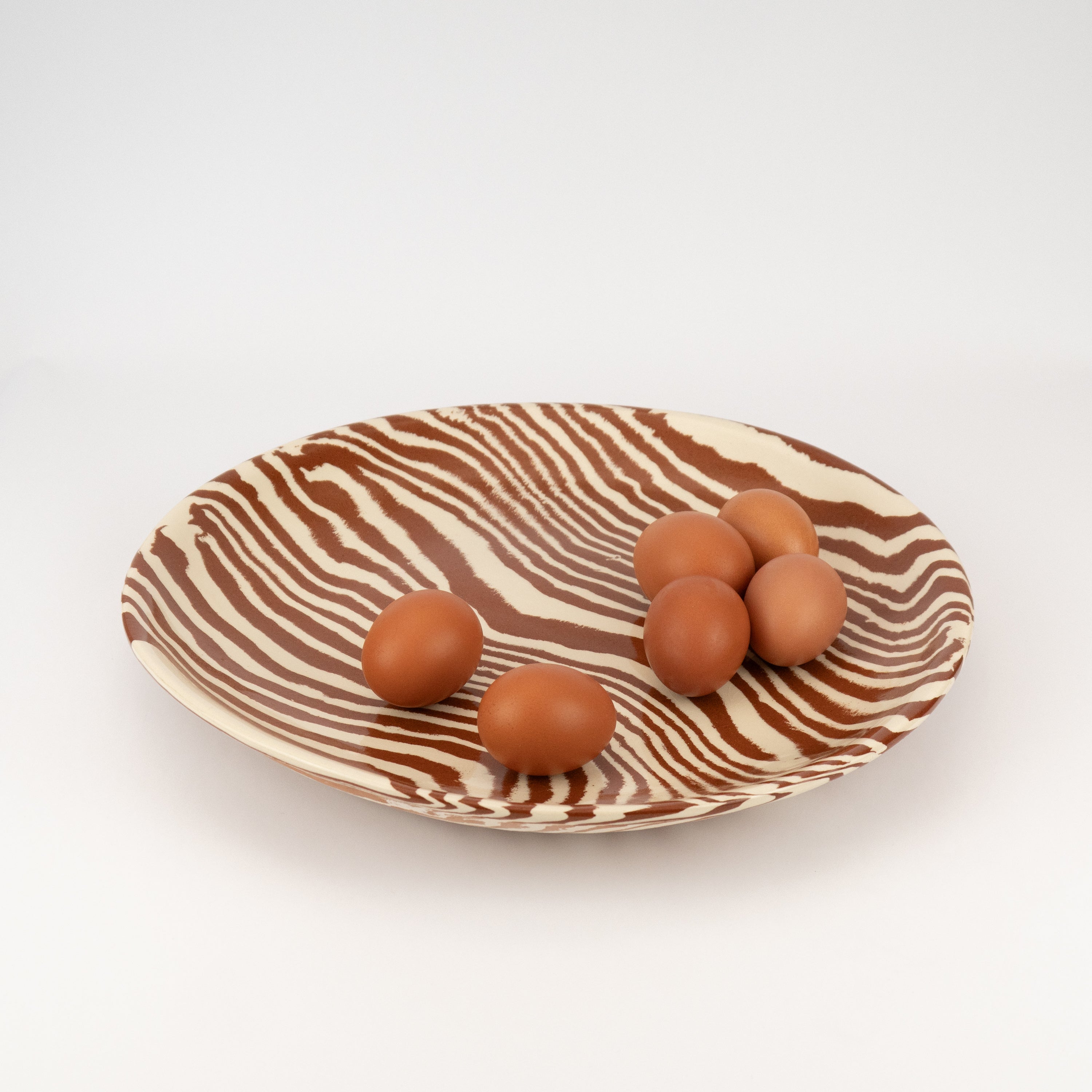 Extra Large Terracotta & White Serving Platter
