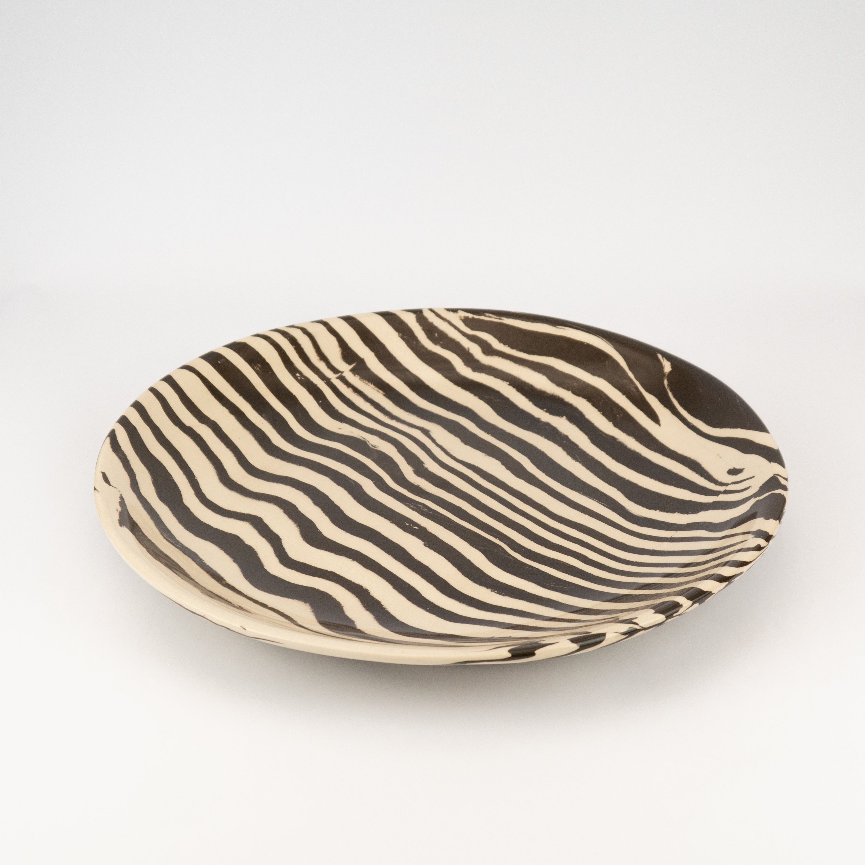 Extra Large Brown & White Serving Platter