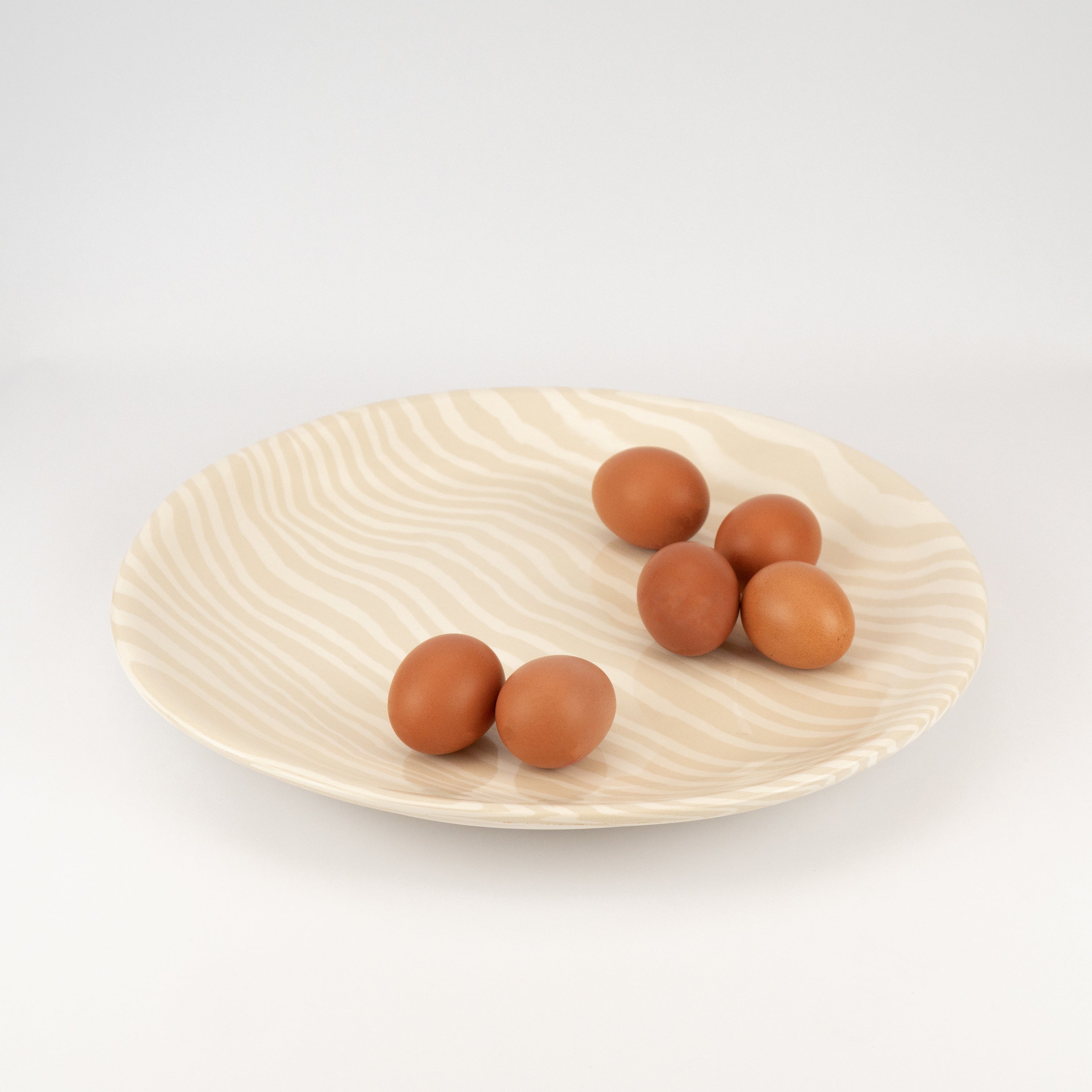 Extra Large Oatmeal & White Serving Platter