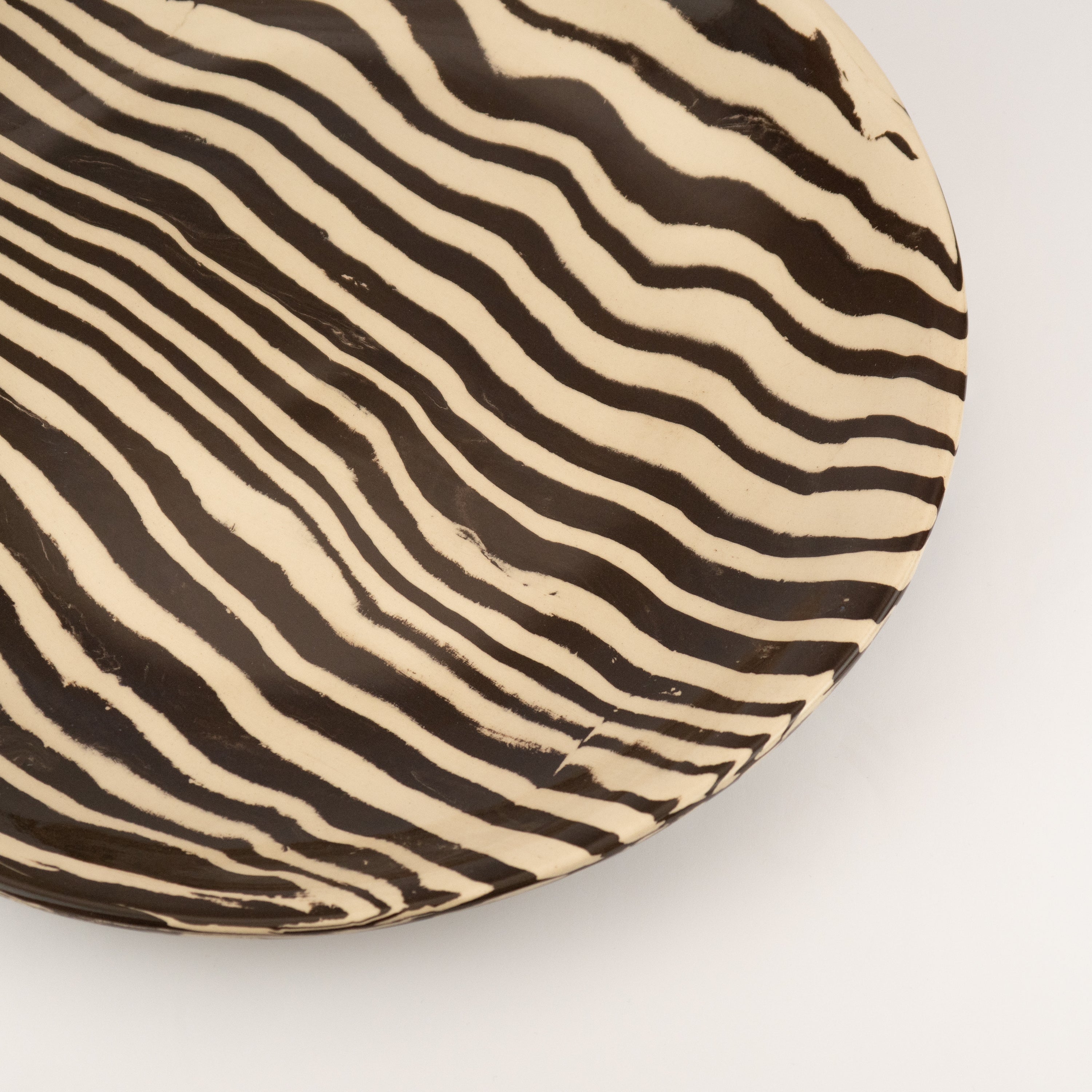 Extra Large Brown & White Serving Platter