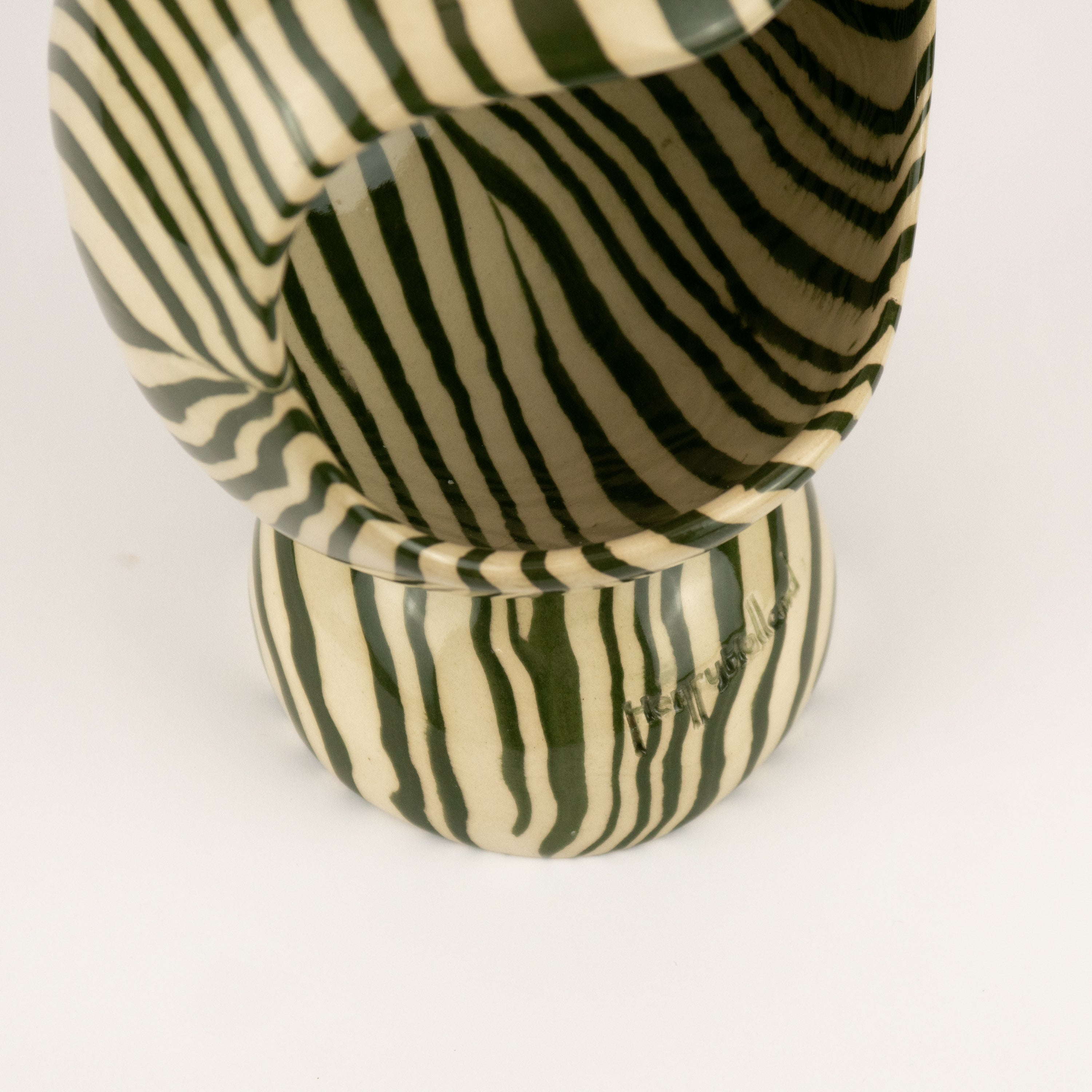 Green & White Marble Marble Salt Pig