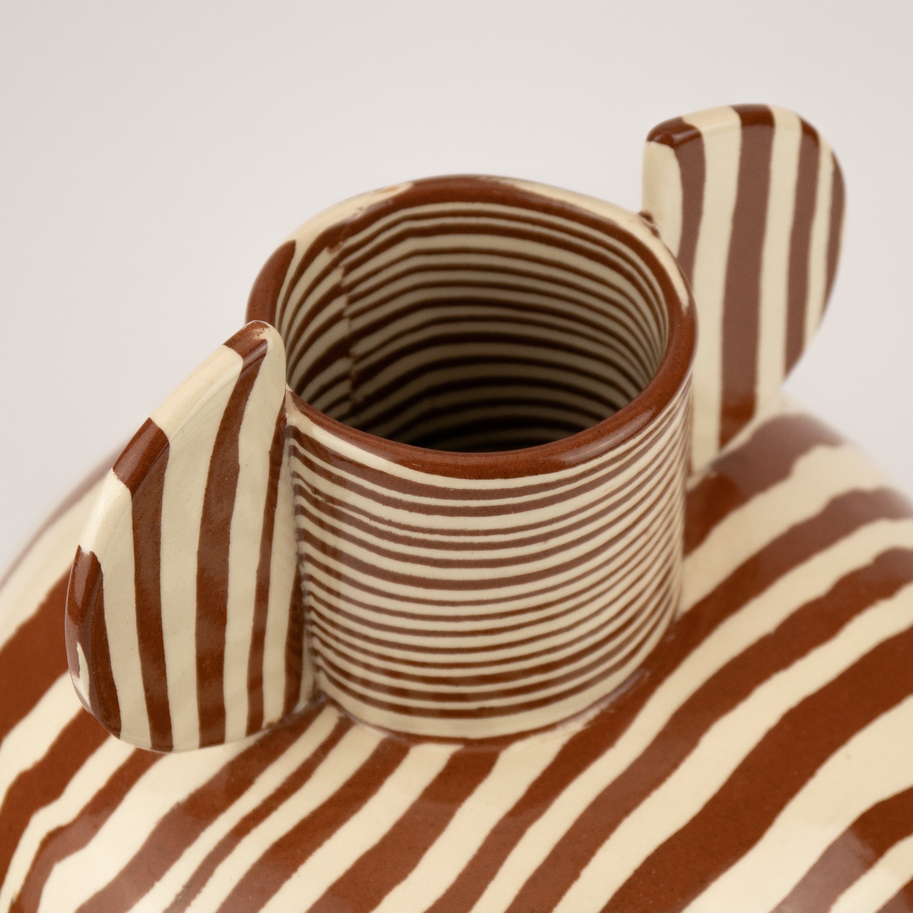 Terracotta & White Marble Tudor Vase