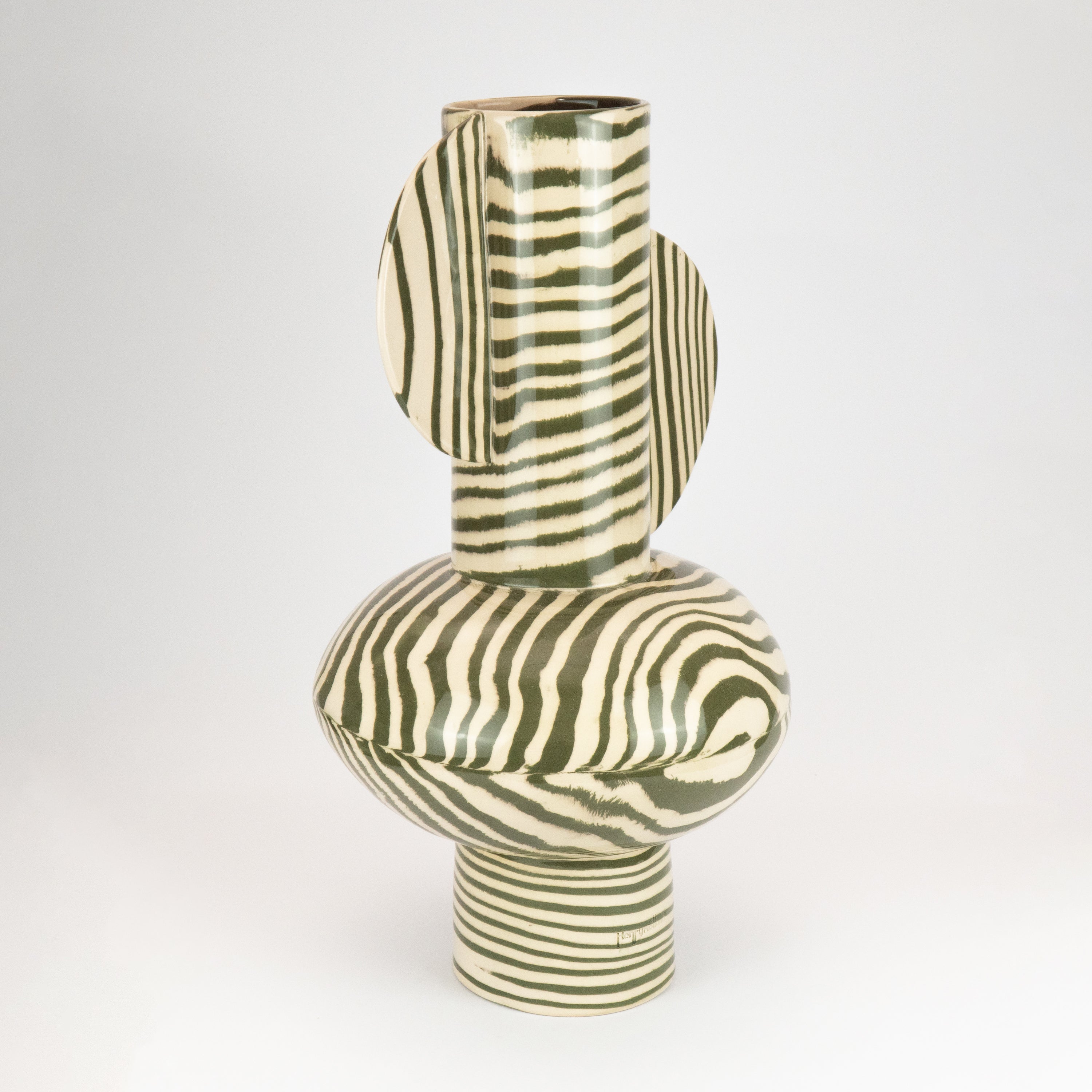 Green and White Marble Giant Profumo Vase