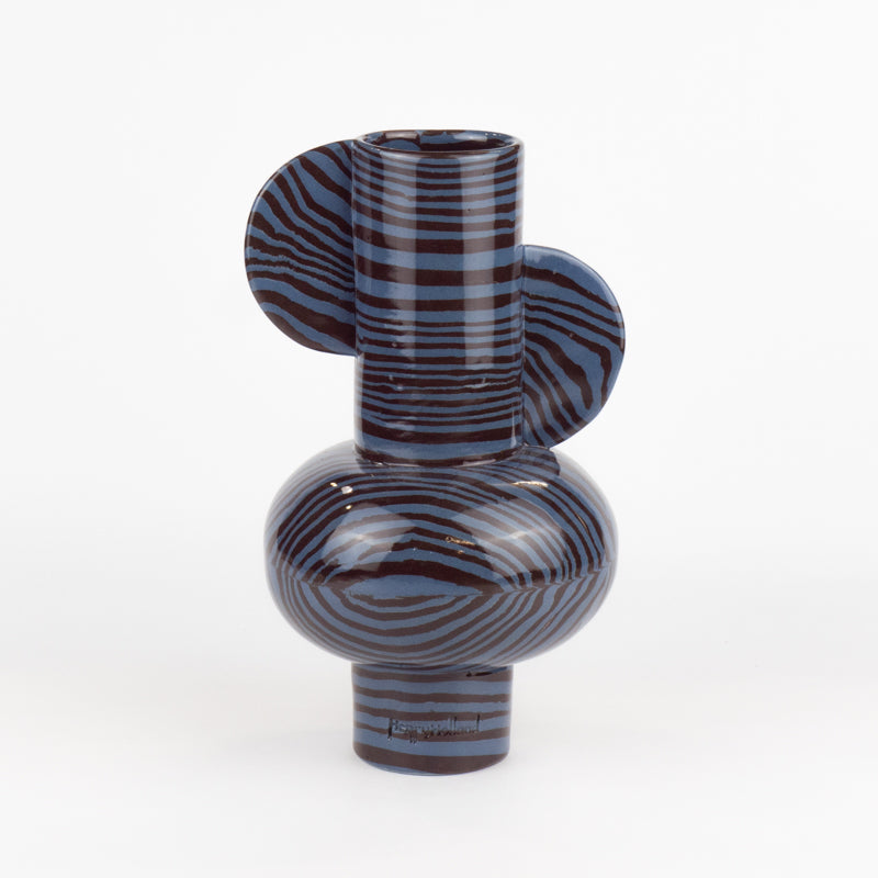 Blue & Brown Marble Profumo Vase