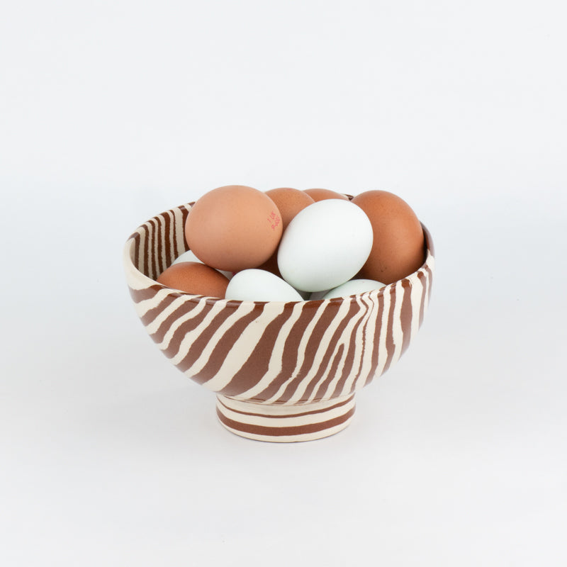 Terracotta & White Marble Soup Bowl