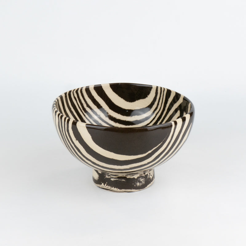 Brown & White Marble Soup Bowl