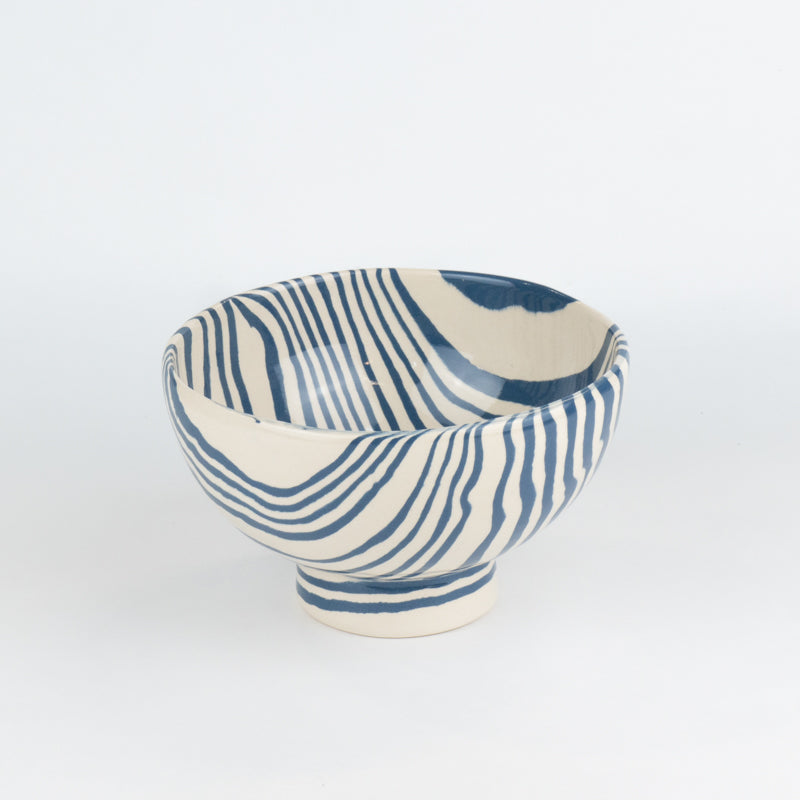 Blue & White Marble Soup Bowl