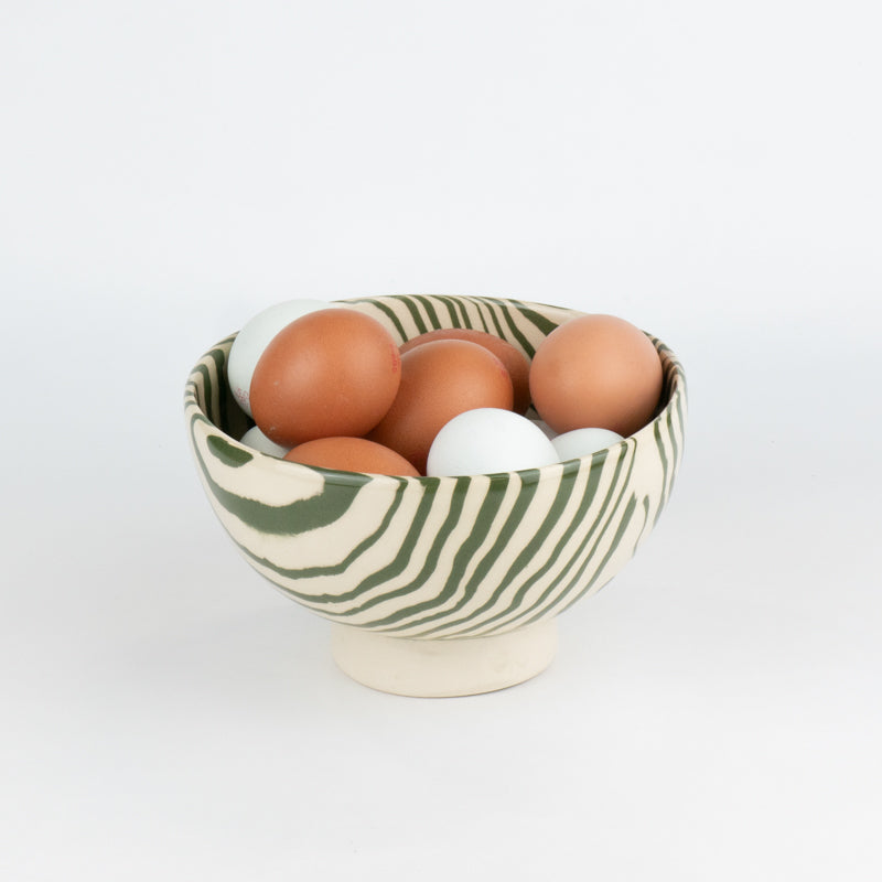 Green & White Marble Soup Bowl