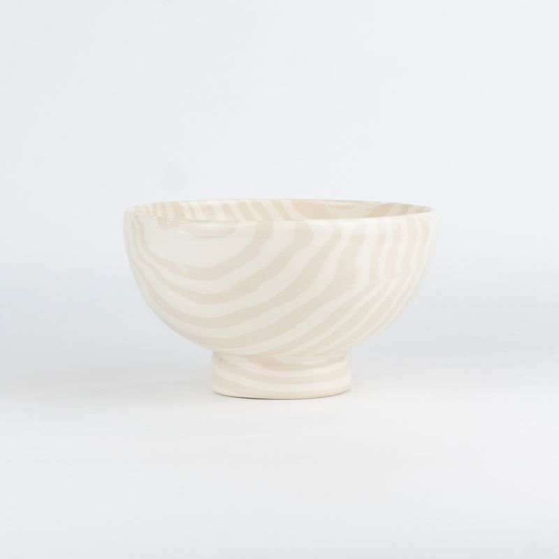 Oatmeal & White Marble Soup Bowl
