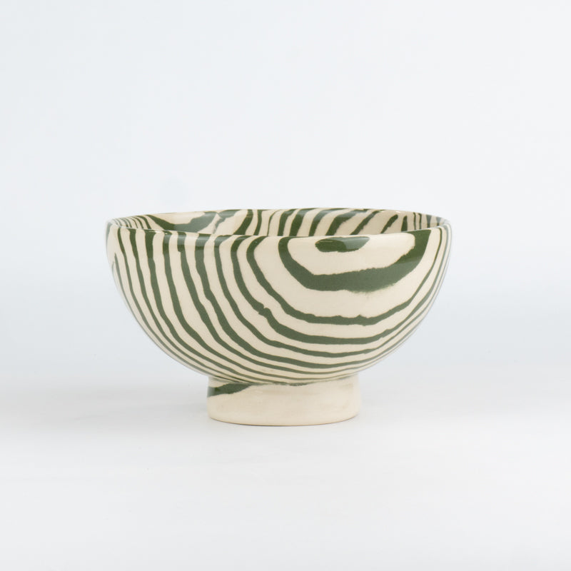 Green & White Marble Soup Bowl