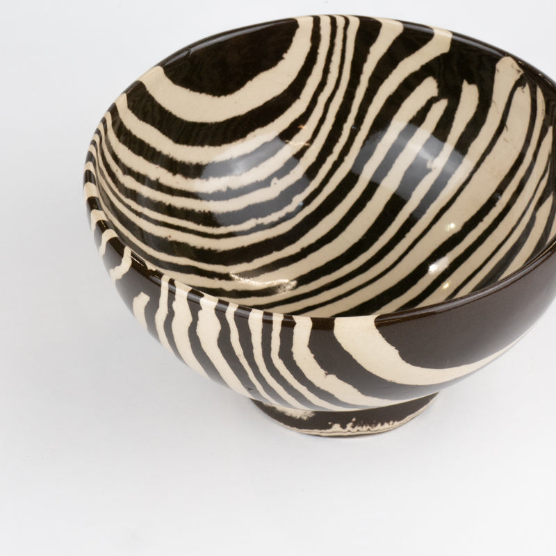 Brown & White Marble Soup Bowl