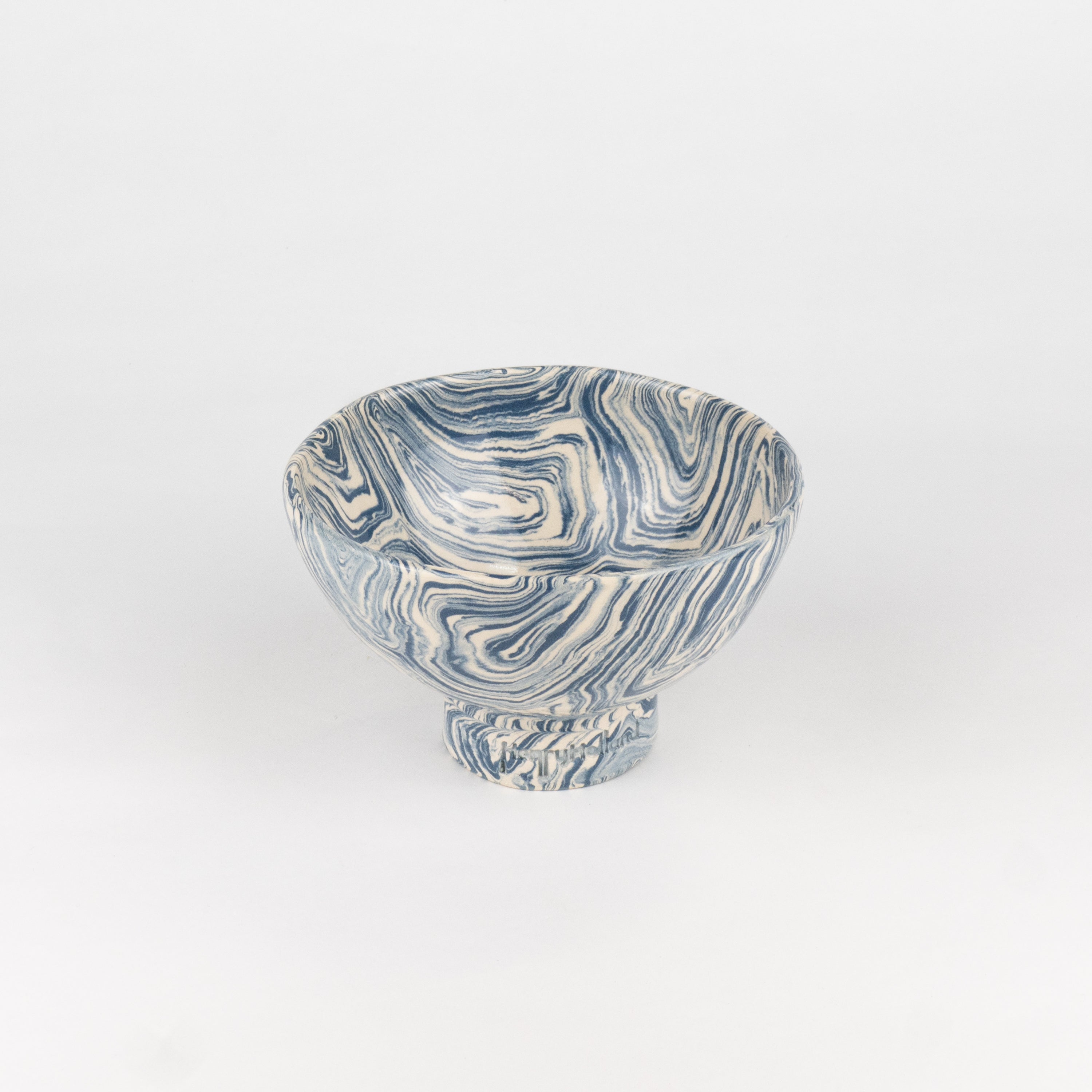 Blue & White Agate Tea Bowl