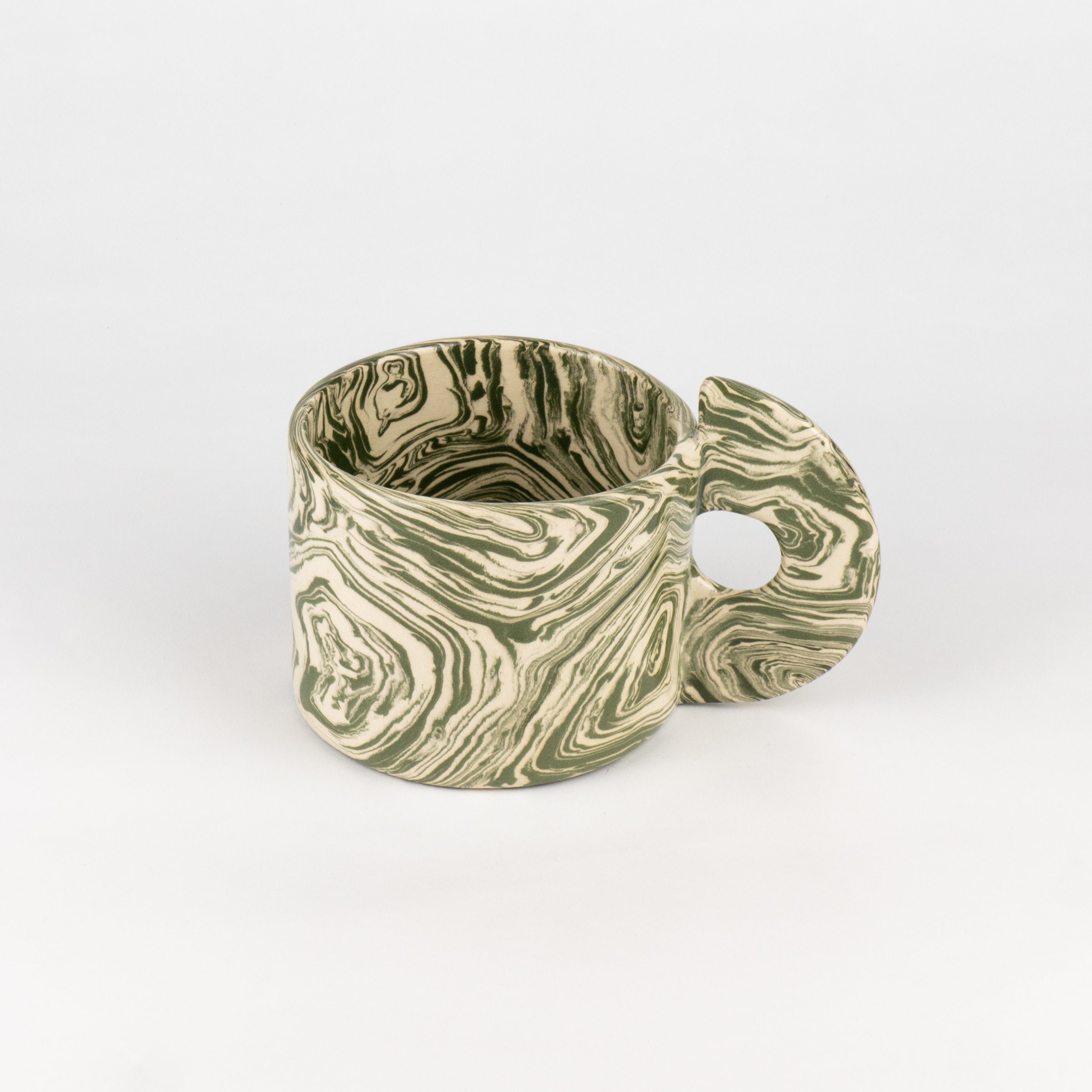 Green & White Agate Art Deco Mug