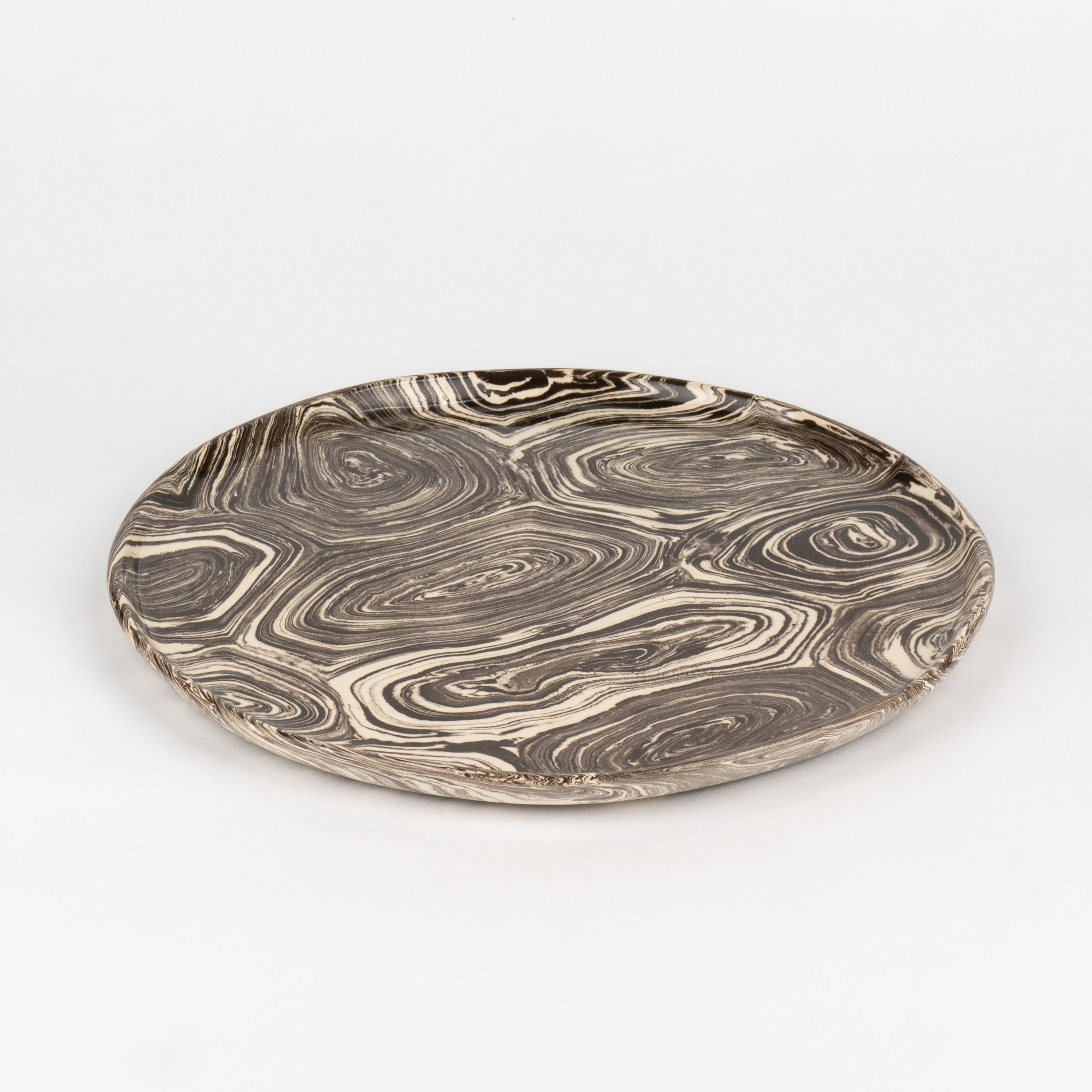 Brown & White Agate Dinner Plate