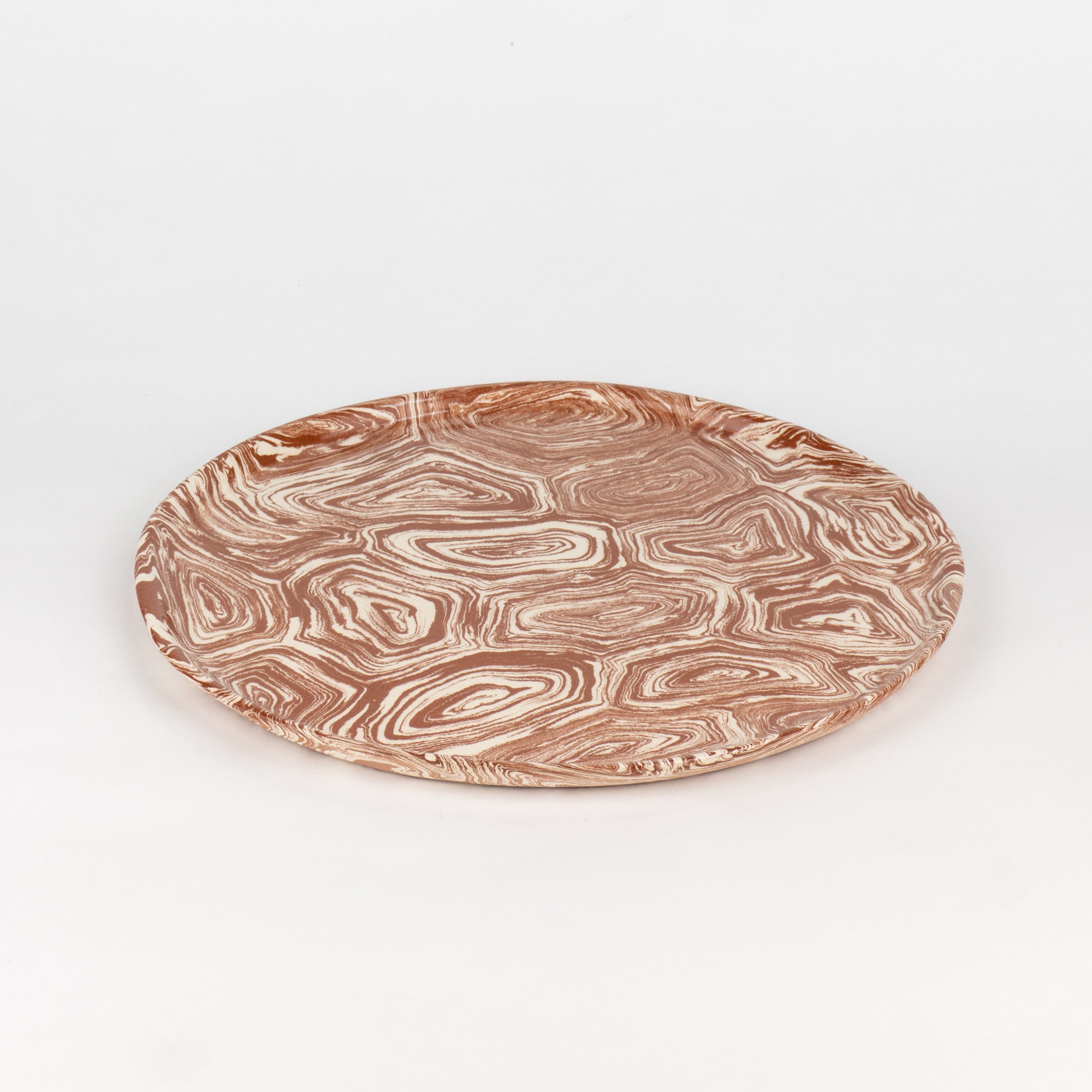 Terracotta & White Agate Dinner Plate