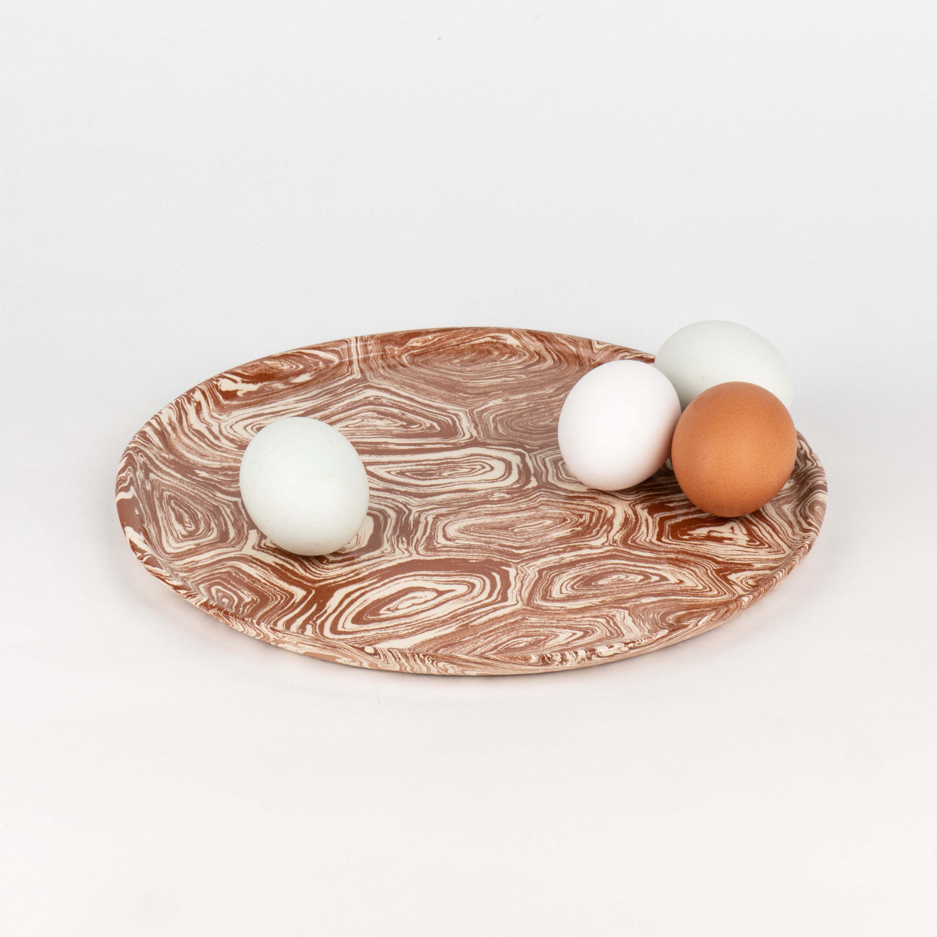 Terracotta & White Agate Dinner Plate