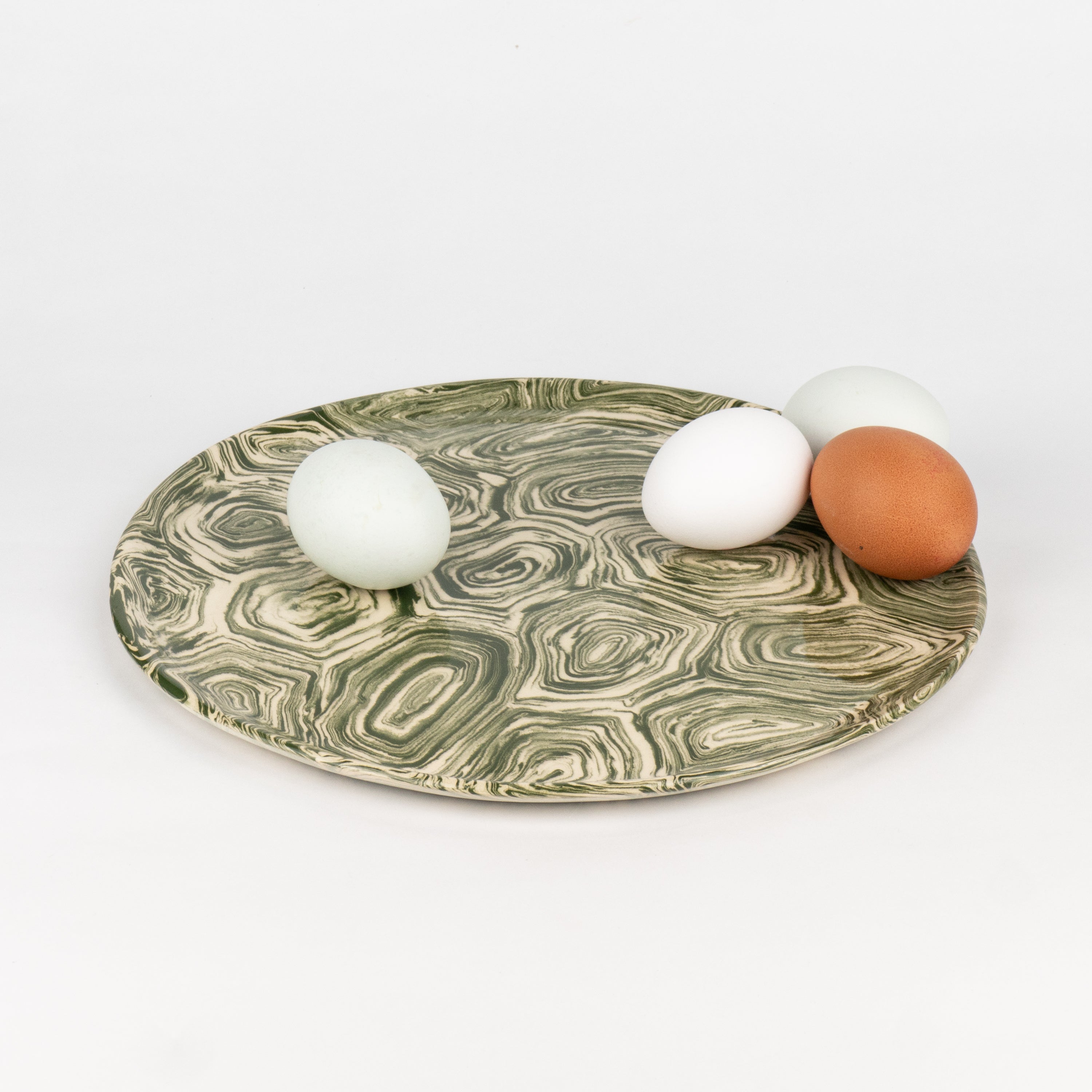 Green & White Agate Dinner Plate