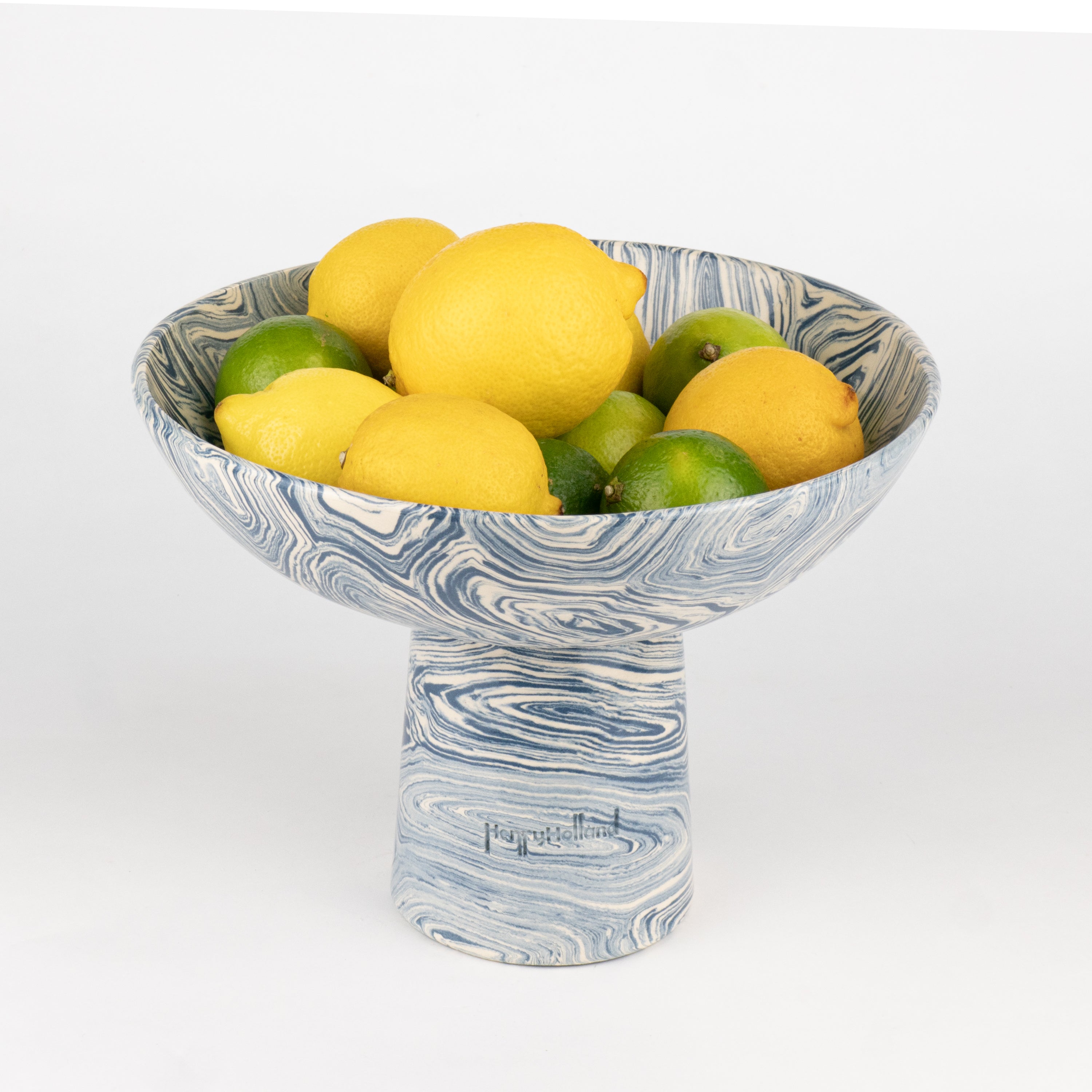 Blue & White Medium Agate Chalice Bowl