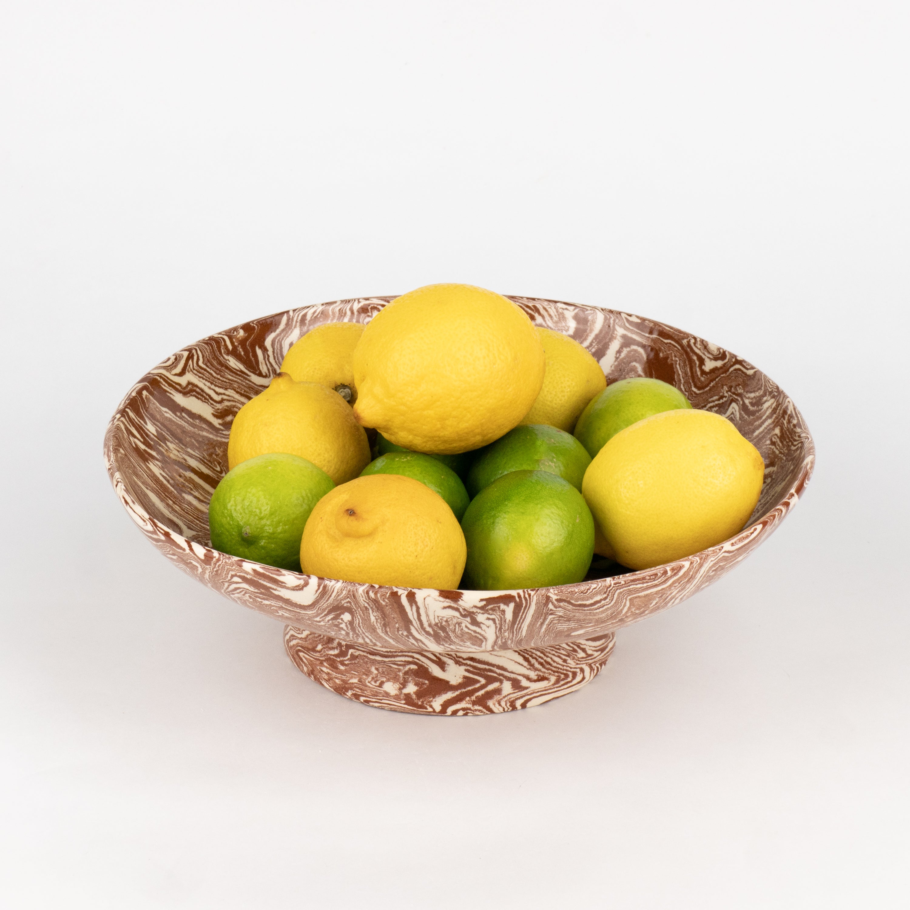 Terracotta & White Agate Low Chalice Bowl