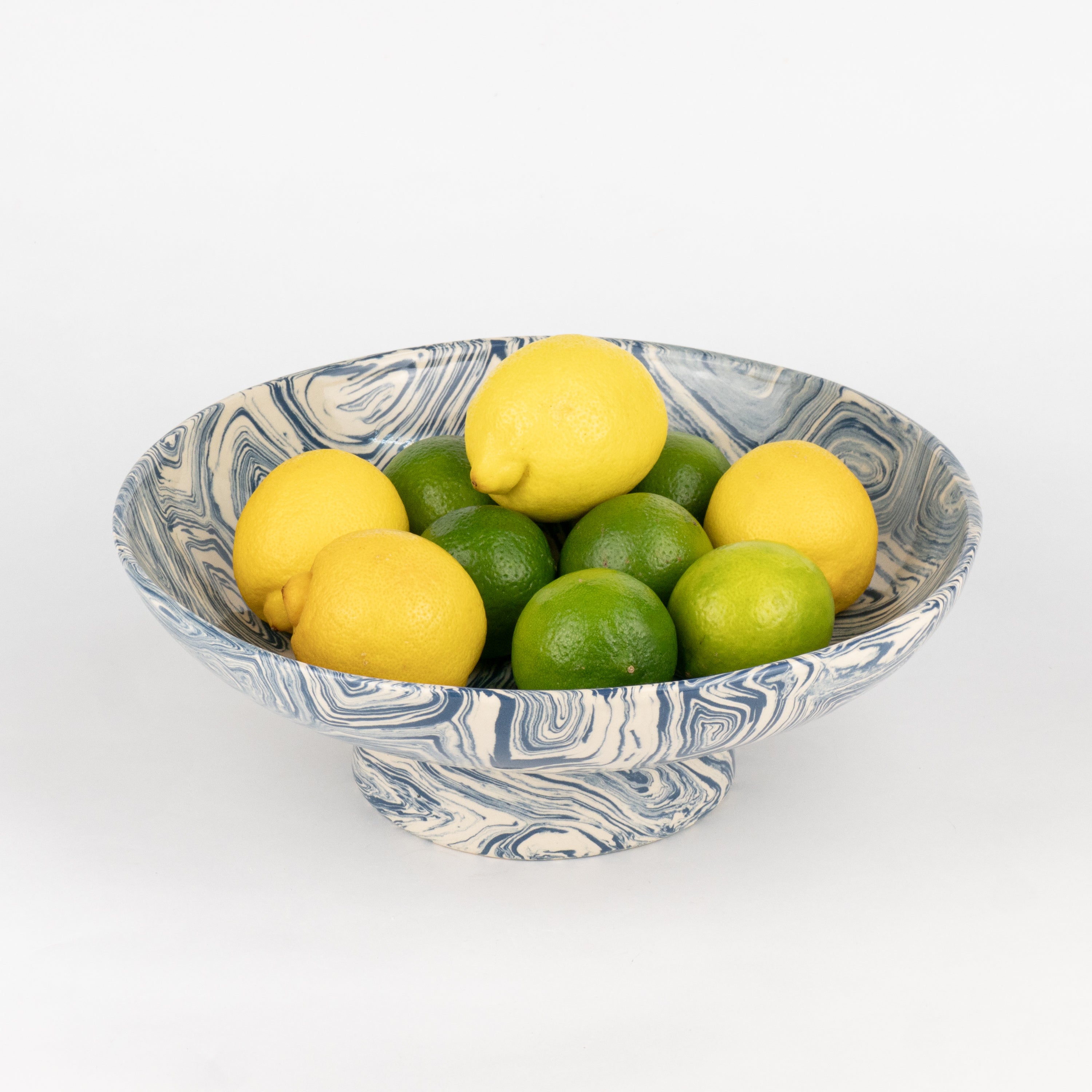 Blue & White Agate Low Chalice Bowl