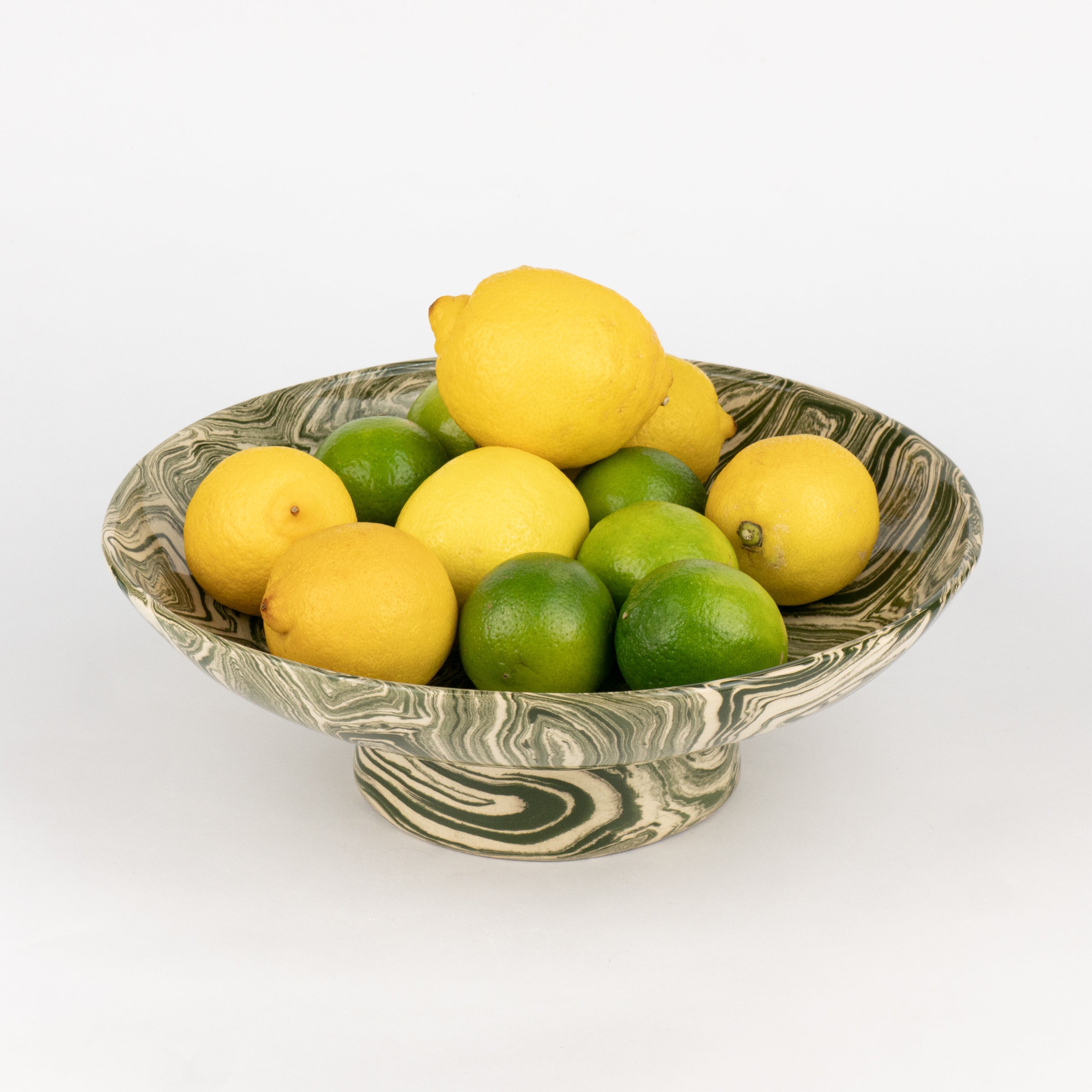 Green & White Agate Low Chalice Bowl