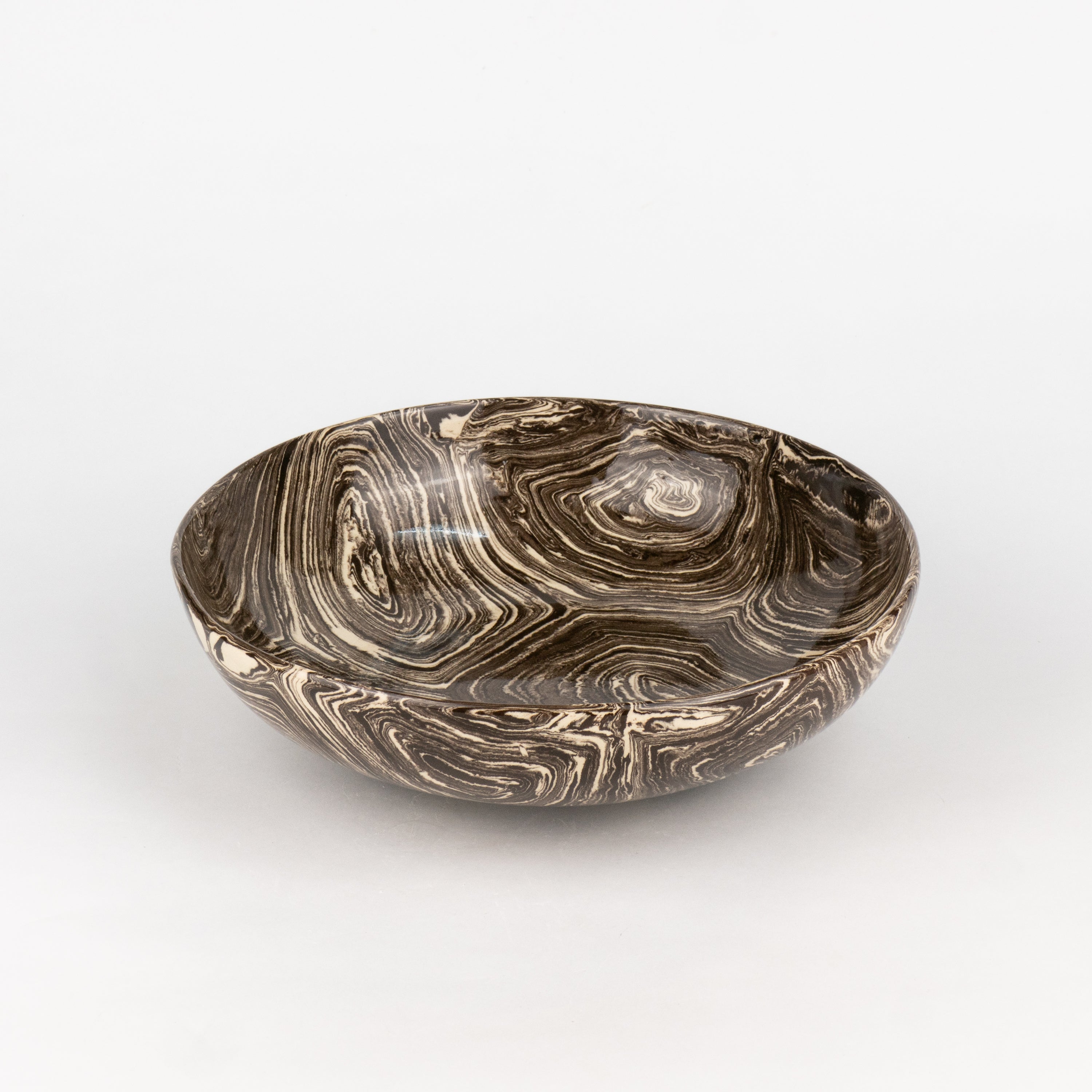 Brown & White Agate Ramen Bowl