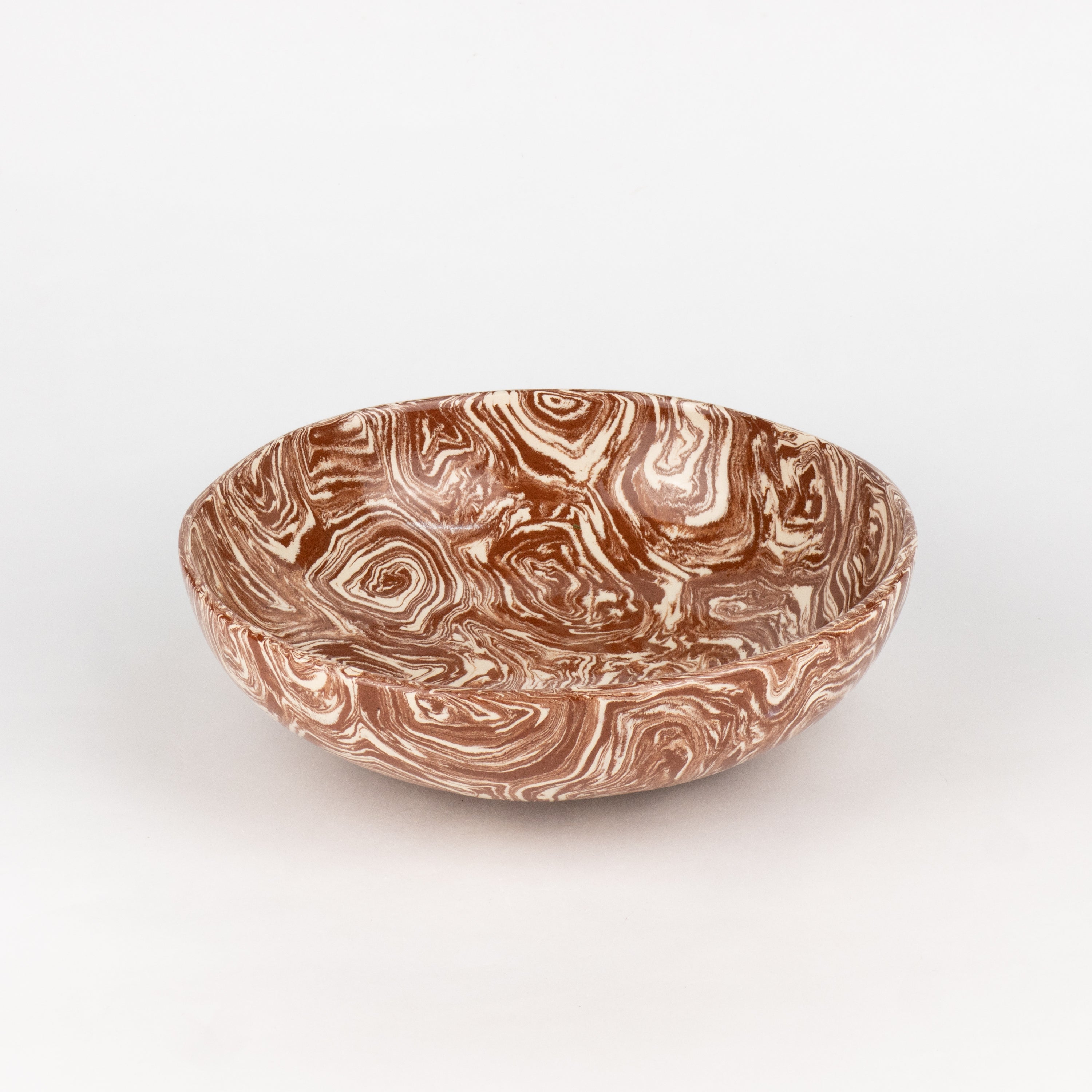 Terracotta & White Agate Ramen Bowl