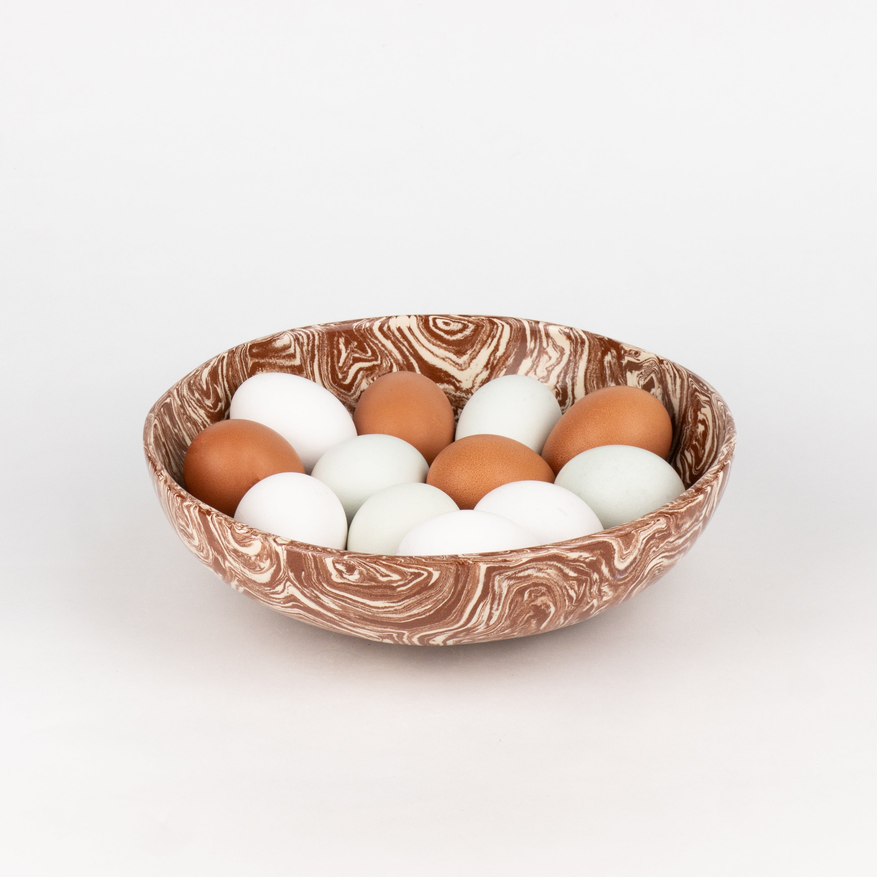 Terracotta & White Agate Ramen Bowl