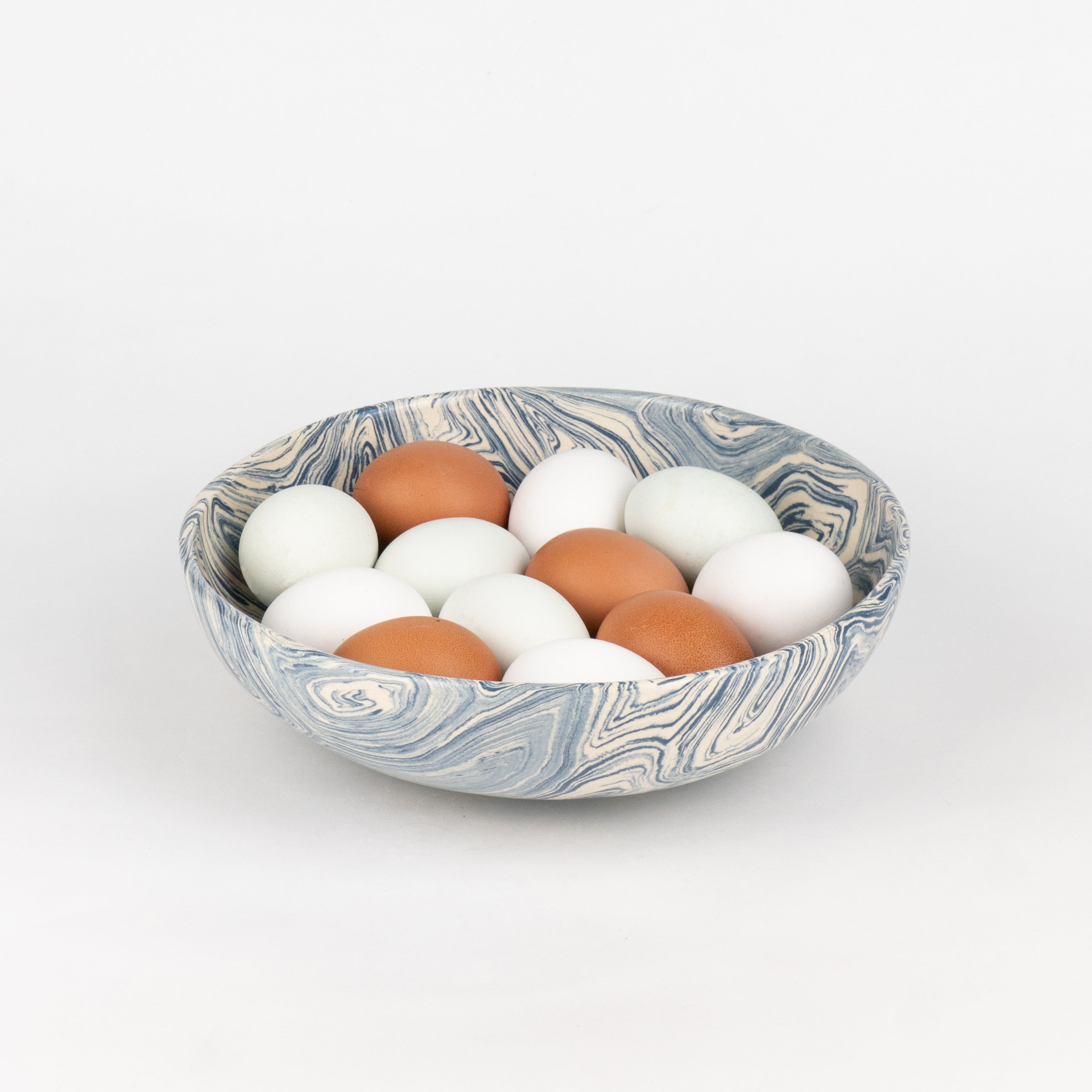 Blue & White Agate Ramen Bowl