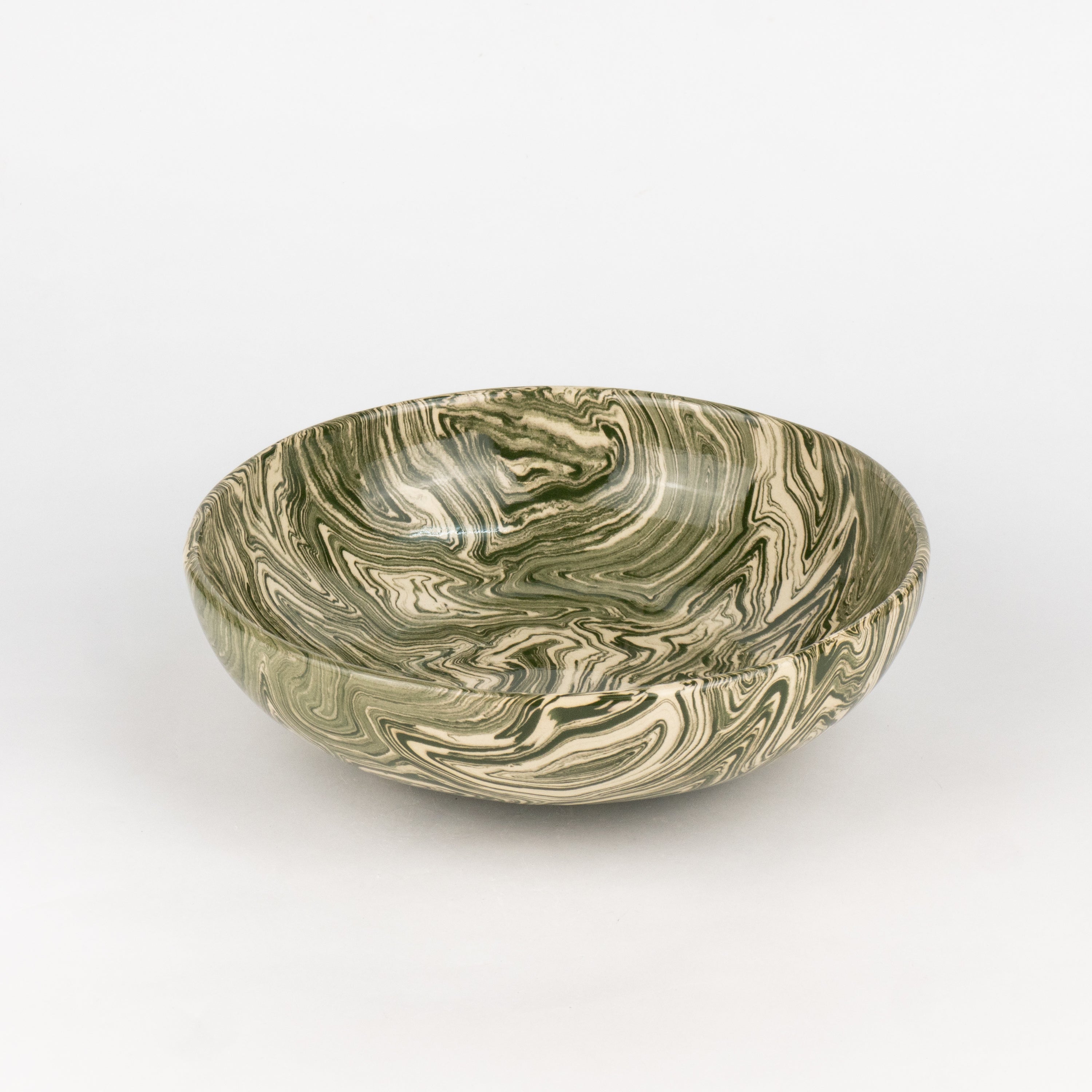 Green & White Agate Ramen Bowl
