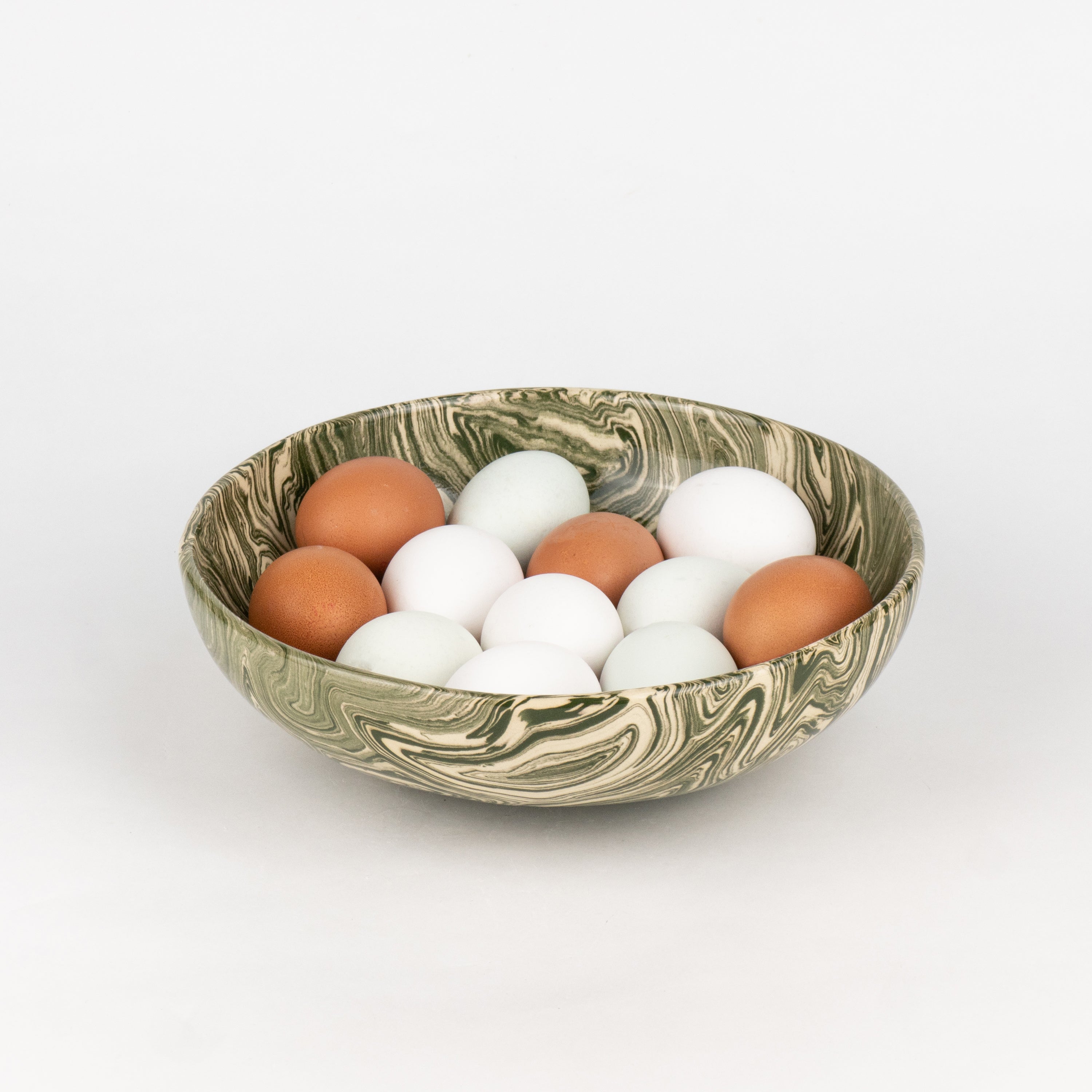 Green & White Agate Ramen Bowl