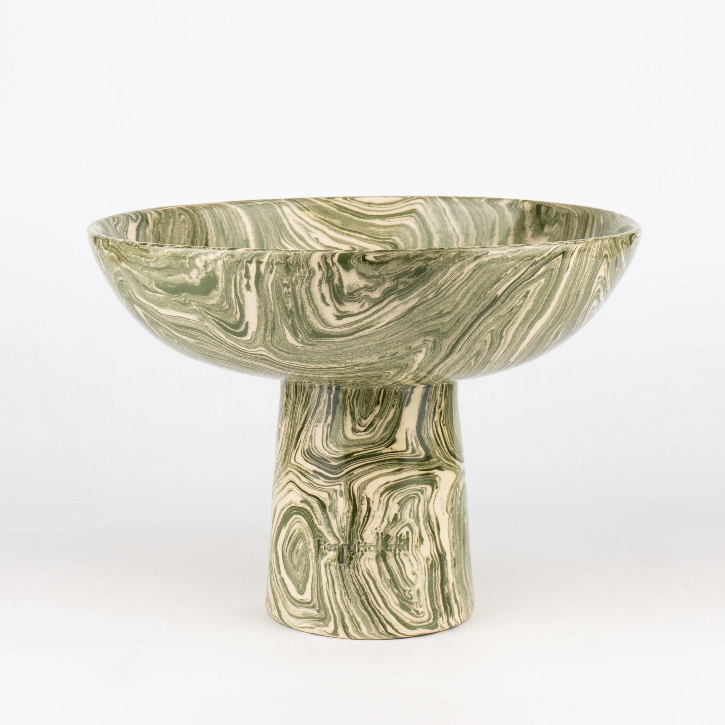 Green & White Medium Agate Chalice Bowl