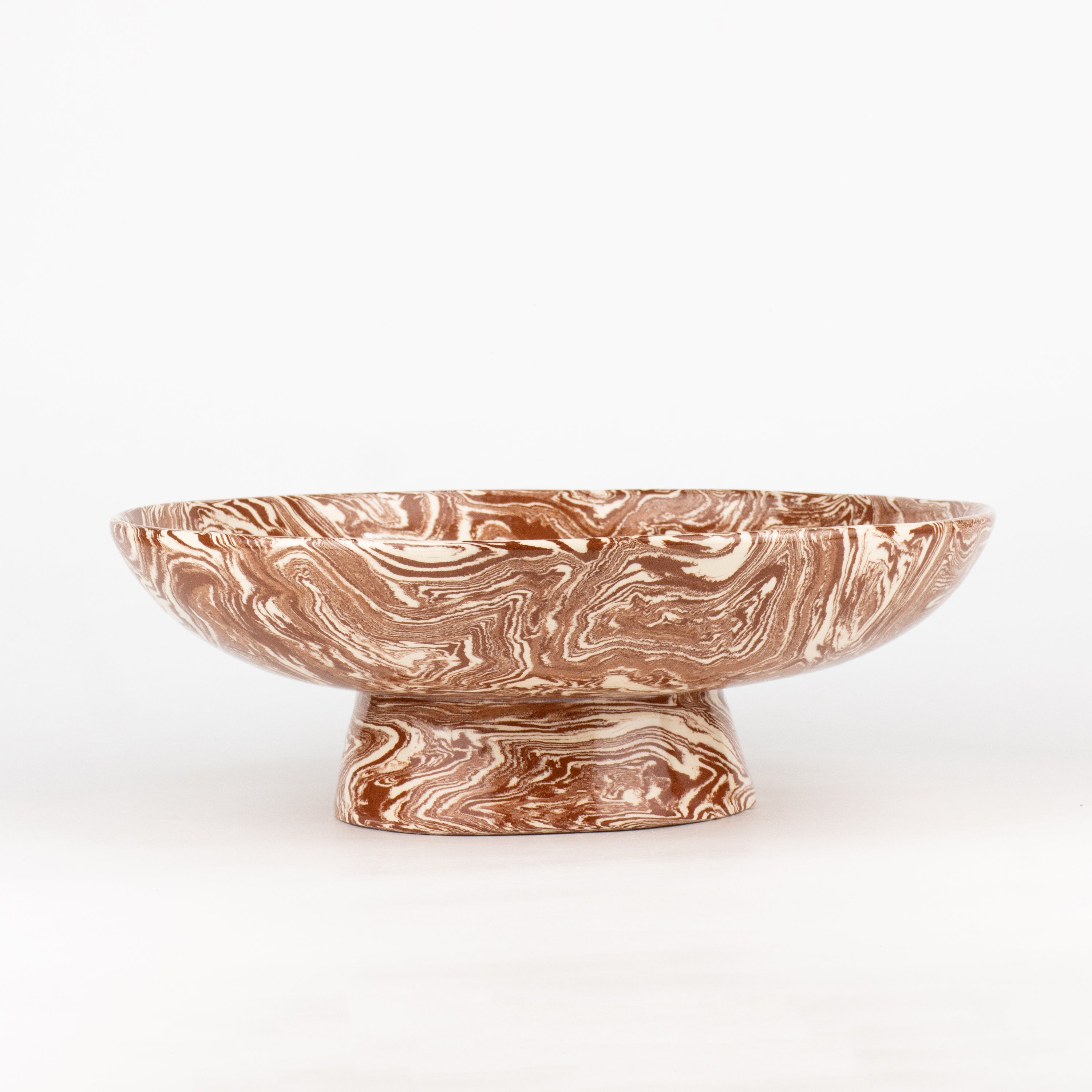 Terracotta & White Agate Low Chalice Bowl